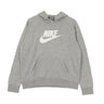 Nike, Felpa Cappuccio Donna Essential Hoodie, Dk Grey Heather/white