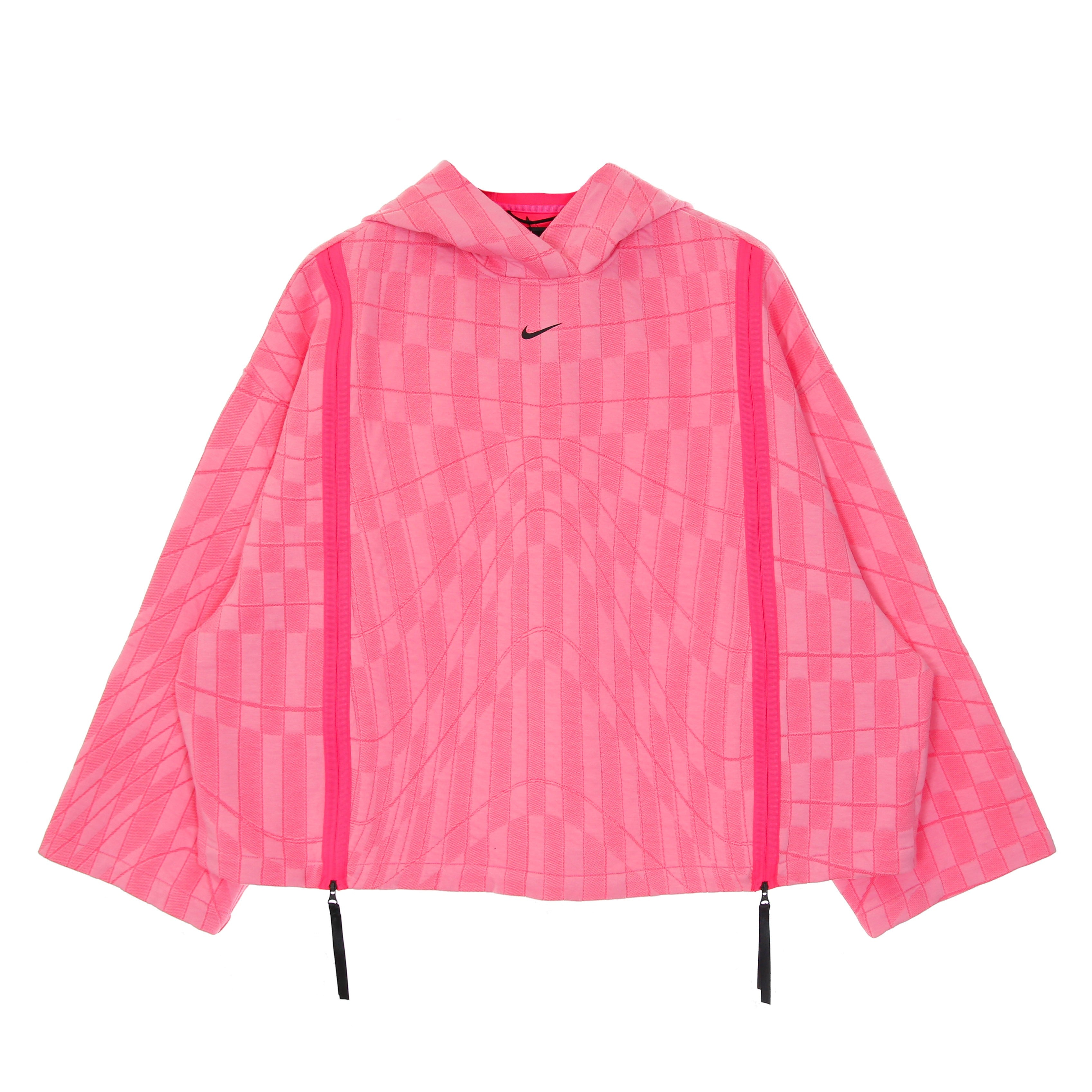 Nike, Felpa Leggera Cappuccio Donna W Sportswear Tech Pack Hoodie Enginereed, Hyper Pink/lotus Pink/black