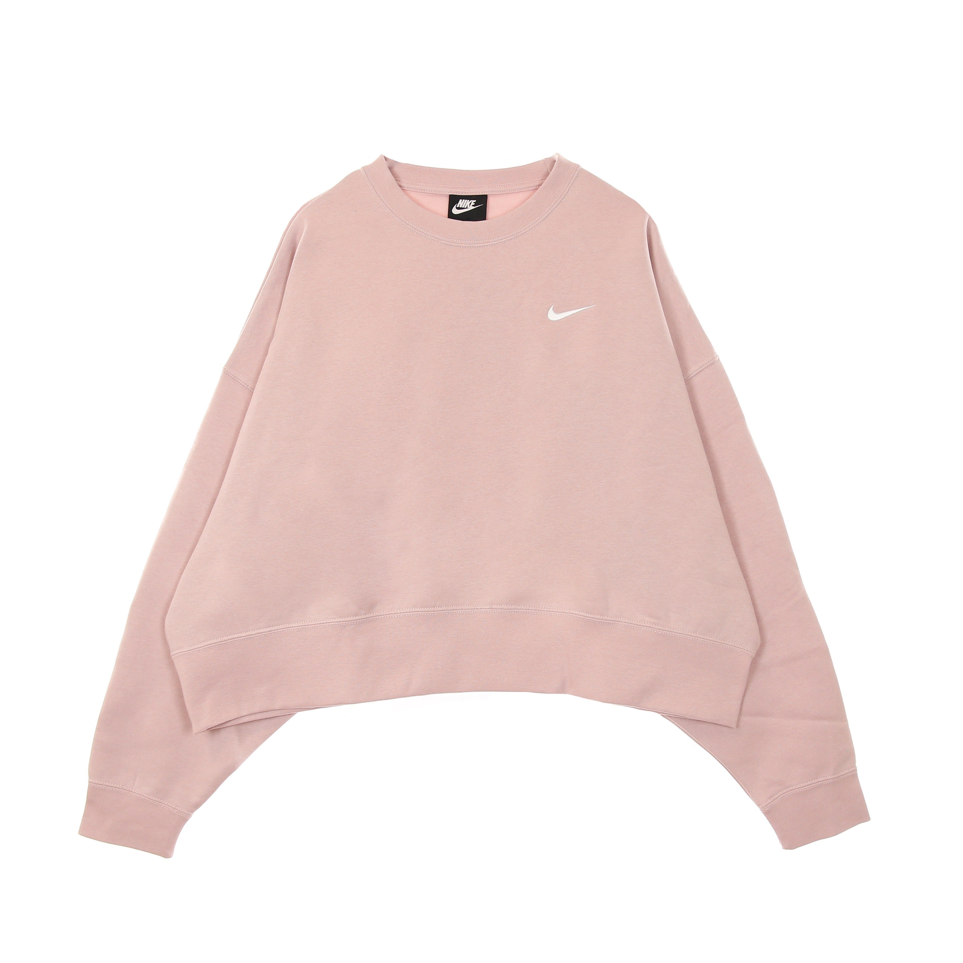 Women's Cropped Crew Neck Sweatshirt Sportswear Crew Trend Champagne/white