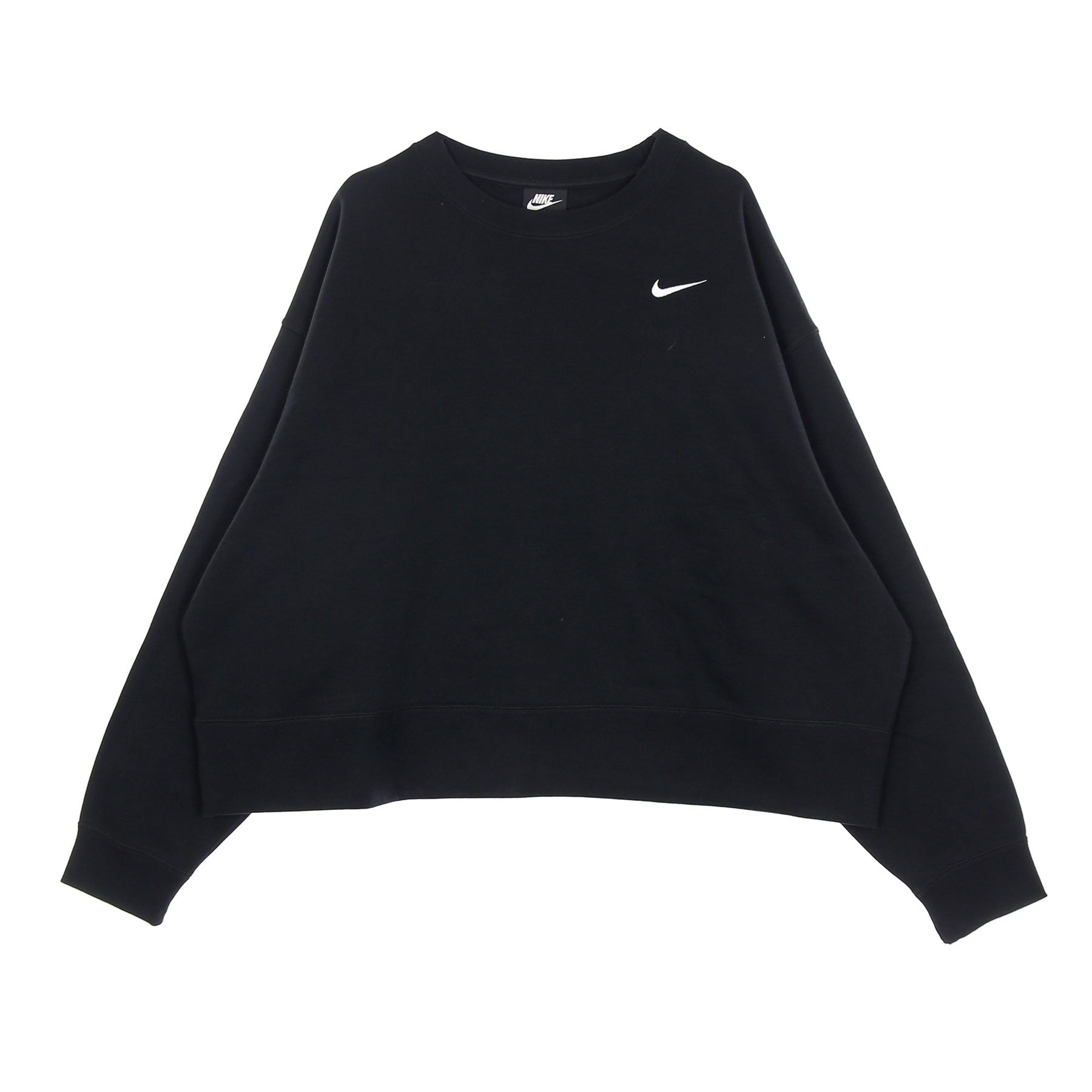 Nike, Felpa Girocollo Donna Sportswear Crew Trend Plus, Black/white