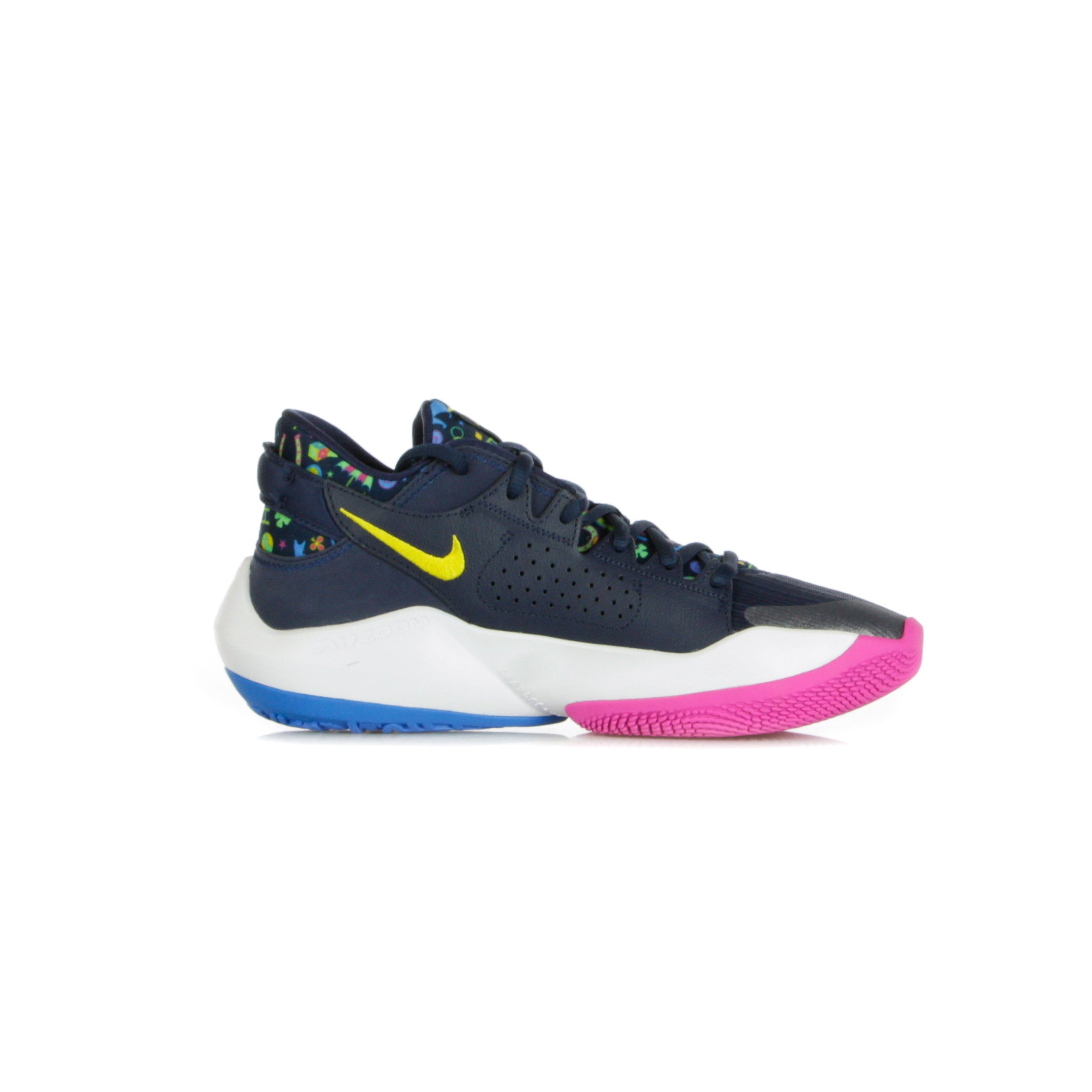 Nike Nba, Scarpa Bassa Uomo Zoom Freak 2, Midnight Navy/poison Green/fire Pink