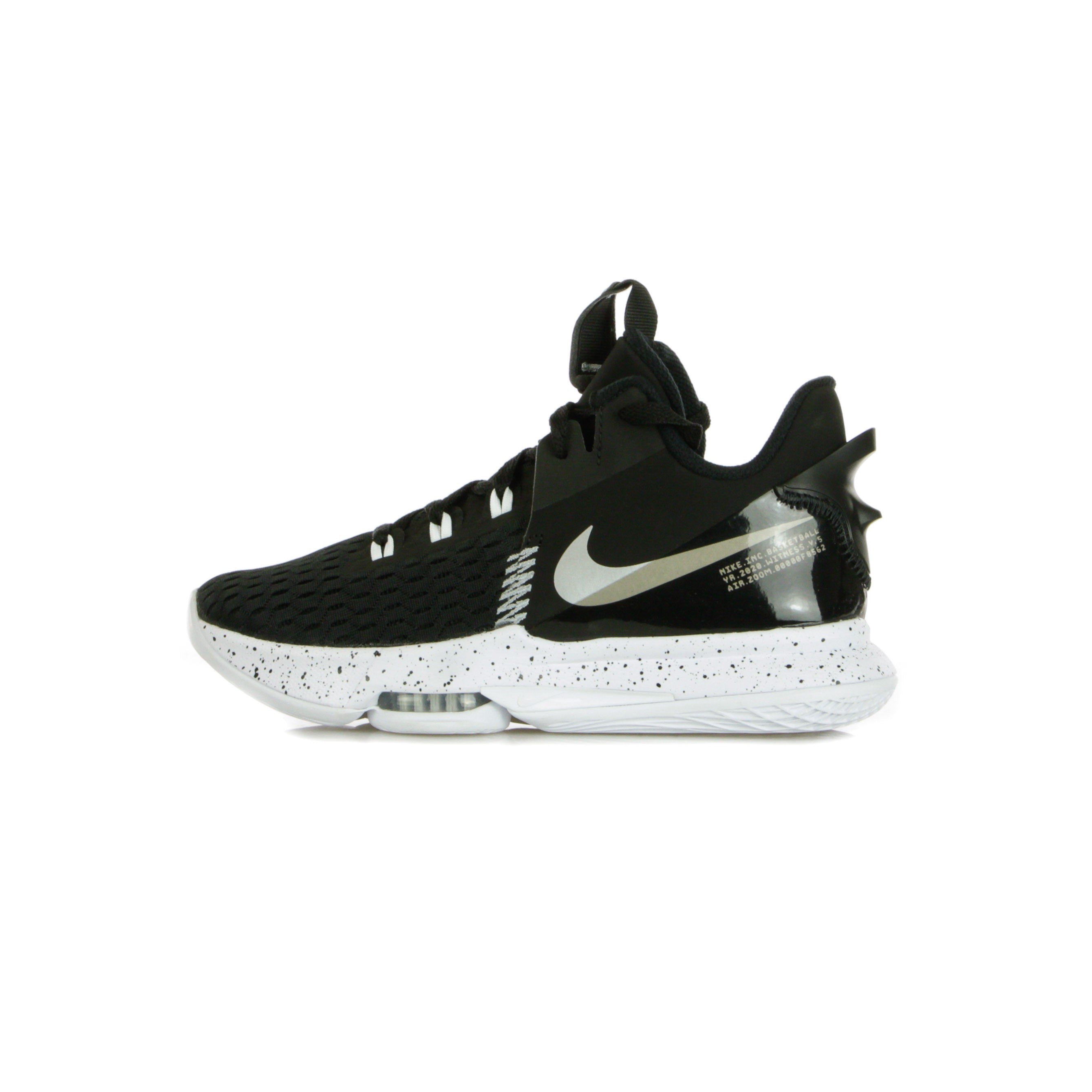 Nike Nba, Scarpa Alta Uomo Lebron Witness V, Black/metallic Silver/white