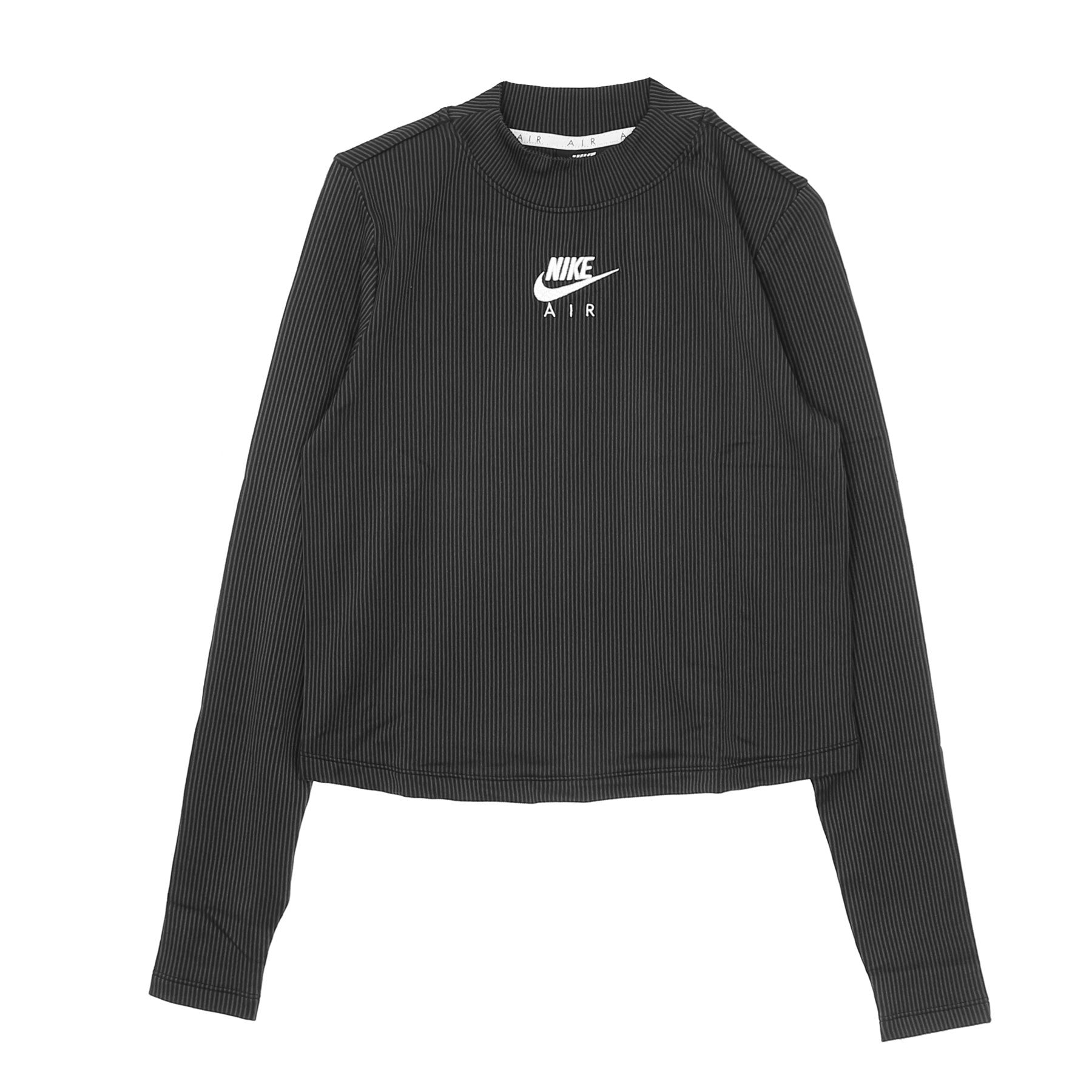 Nike, Maglietta Manica Lunga Donna W Sportswear Air Mock L/s Rib, Black/iron Grey/white