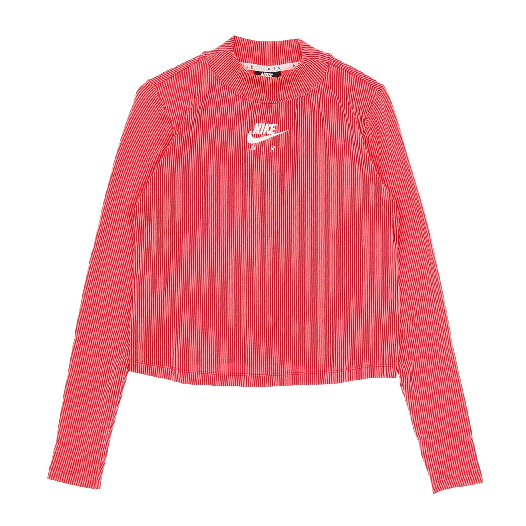 Nike, Maglietta Manica Lunga Donna W Sportswear Air Mock L/s Rib, Fireberry/bright Mango/white