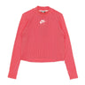 Nike, Maglietta Manica Lunga Donna W Sportswear Air Mock L/s Rib, Fireberry/bright Mango/white