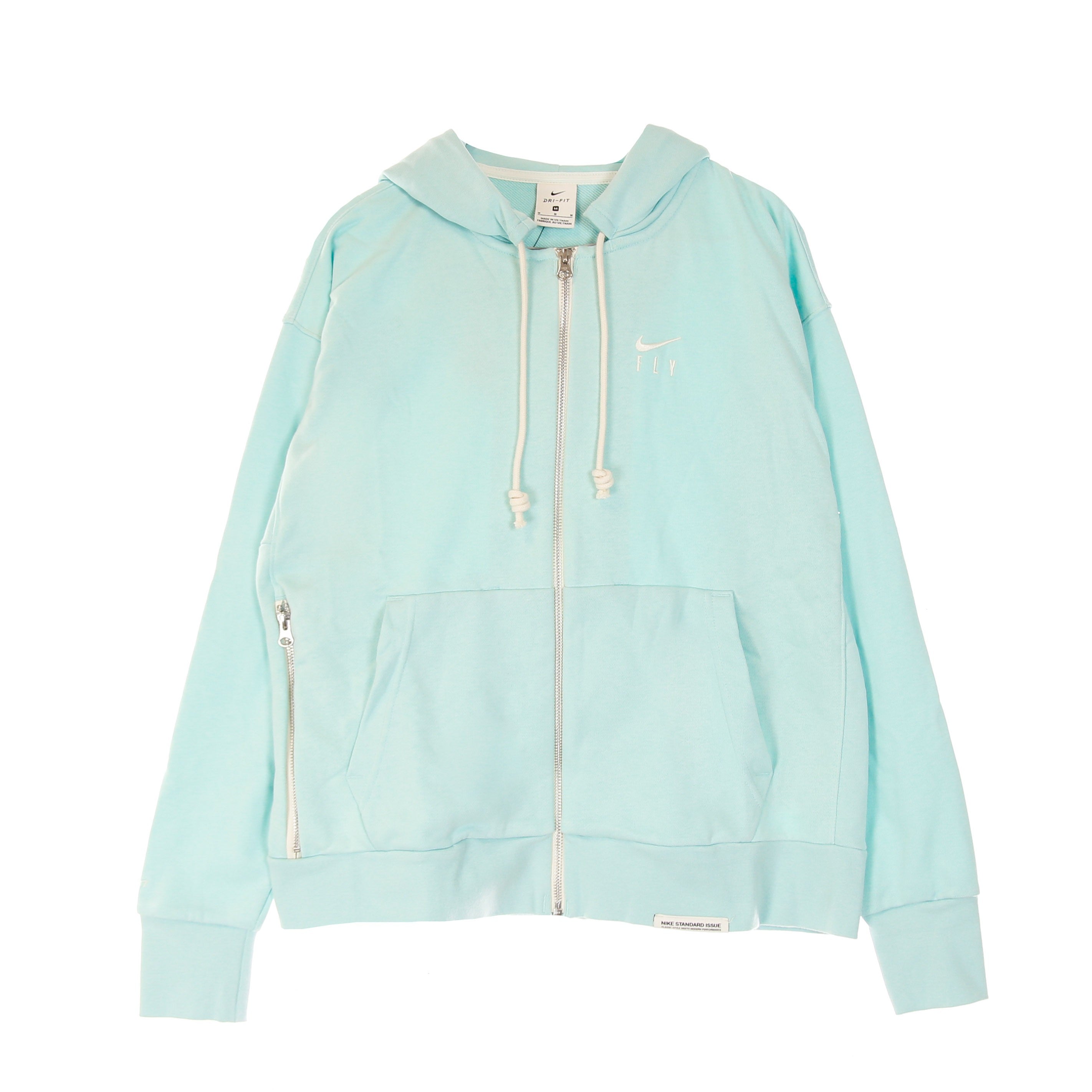 Nike, Felpa Leggera Cappuccio Zip Donna W Standard Issue Full-zip Hoodie, Light Dew/pale Ivory