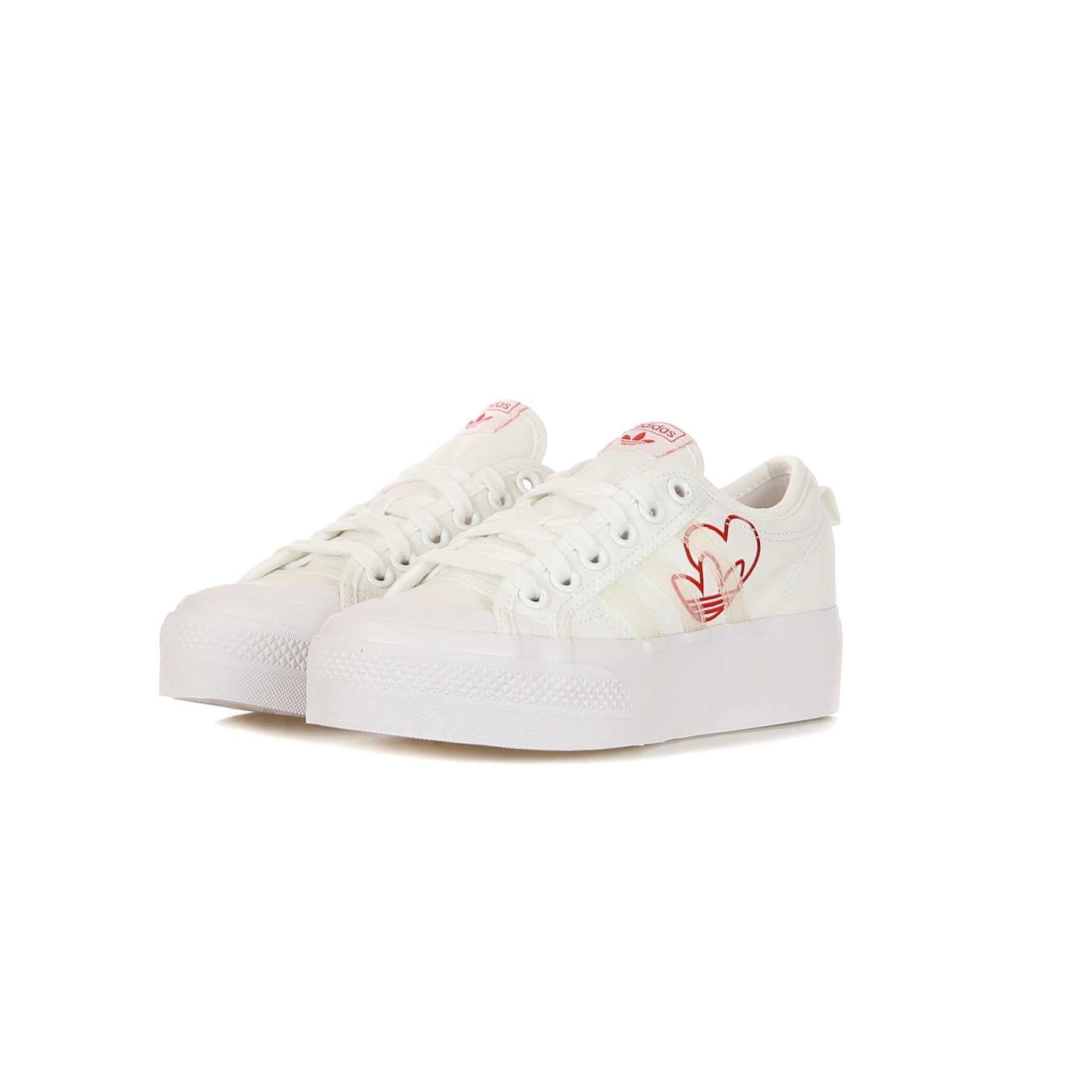 Low Scarpa Woman W Nizza Platform Cloud White/Vivid Red/Gum M2