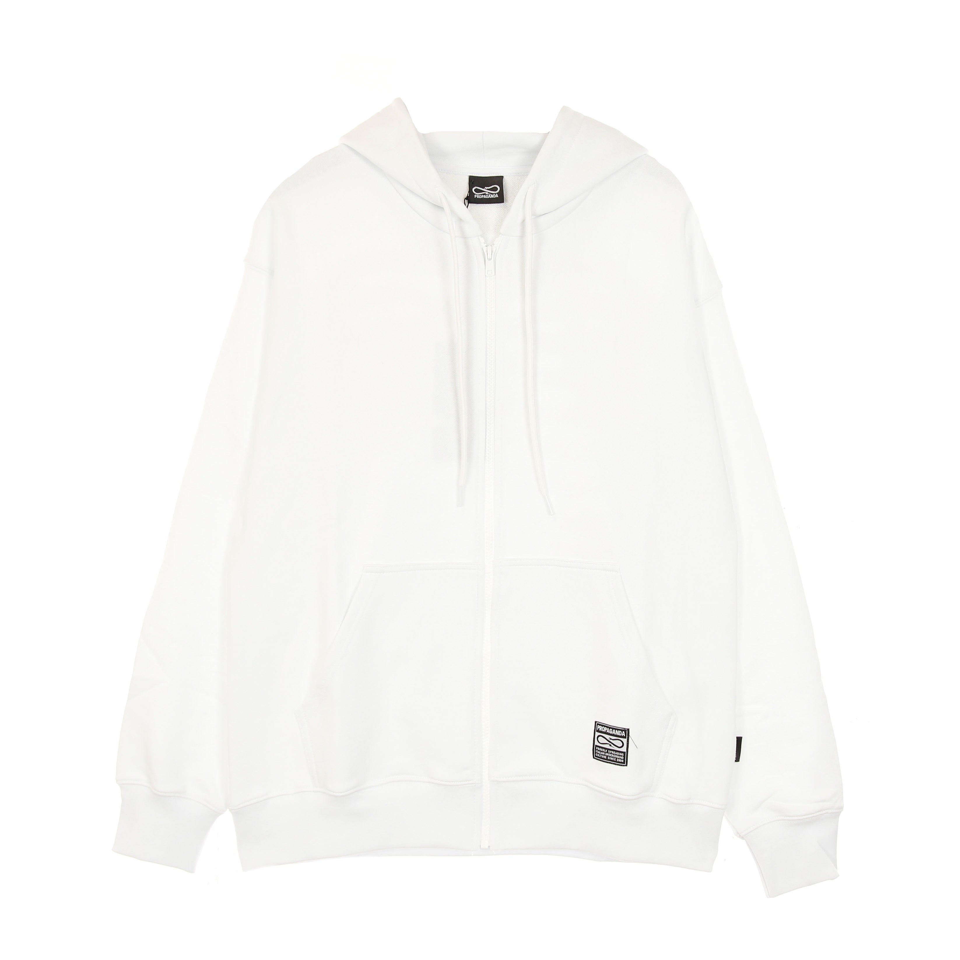 Propaganda, Felpa Leggera Cappuccio Zip Uomo Ribs Gradient Zip Hoodie, White