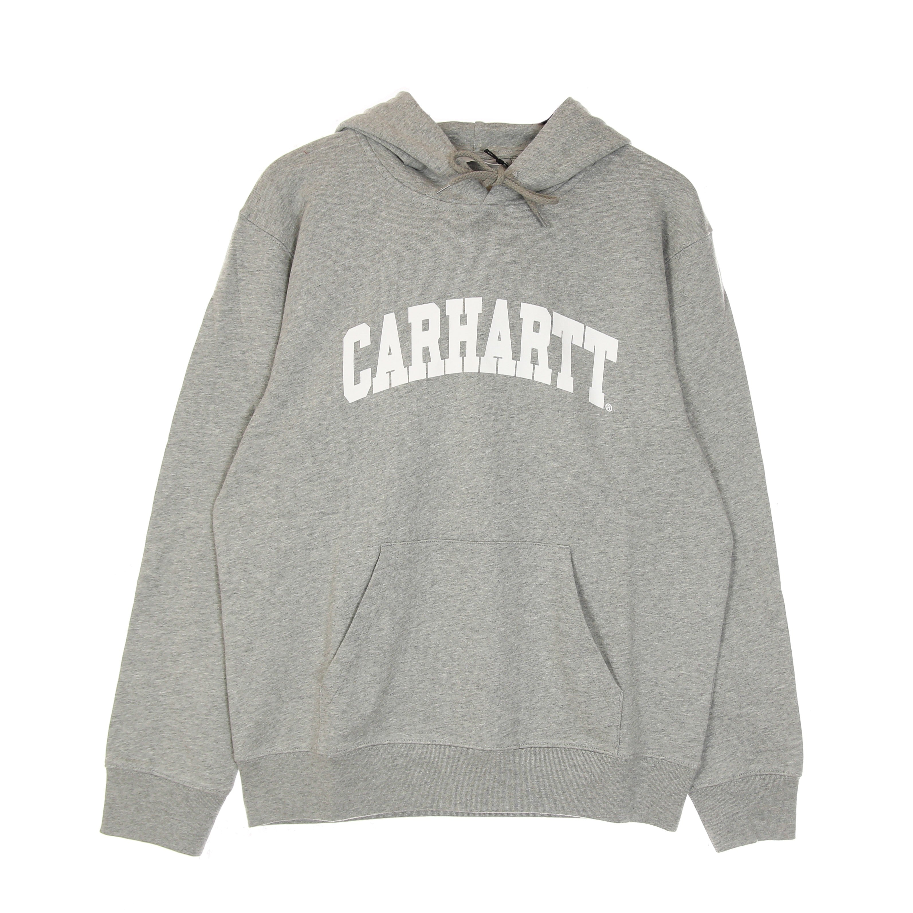 Felpa Leggera Cappuccio Uomo Hooded University Sweatshit Grey Heather/white