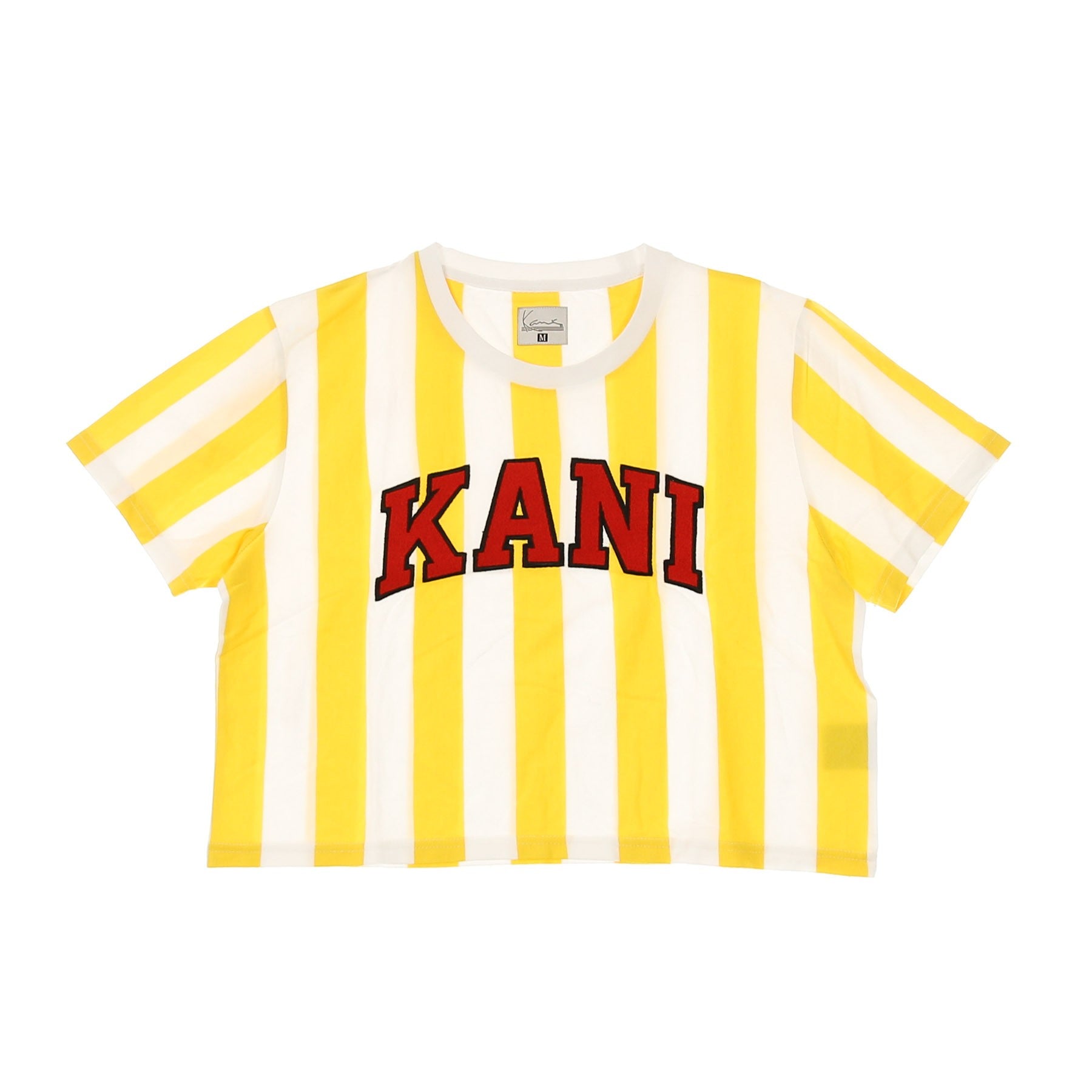 Karl Kani, Maglietta Corta Donna Serif Stripe Tee, White