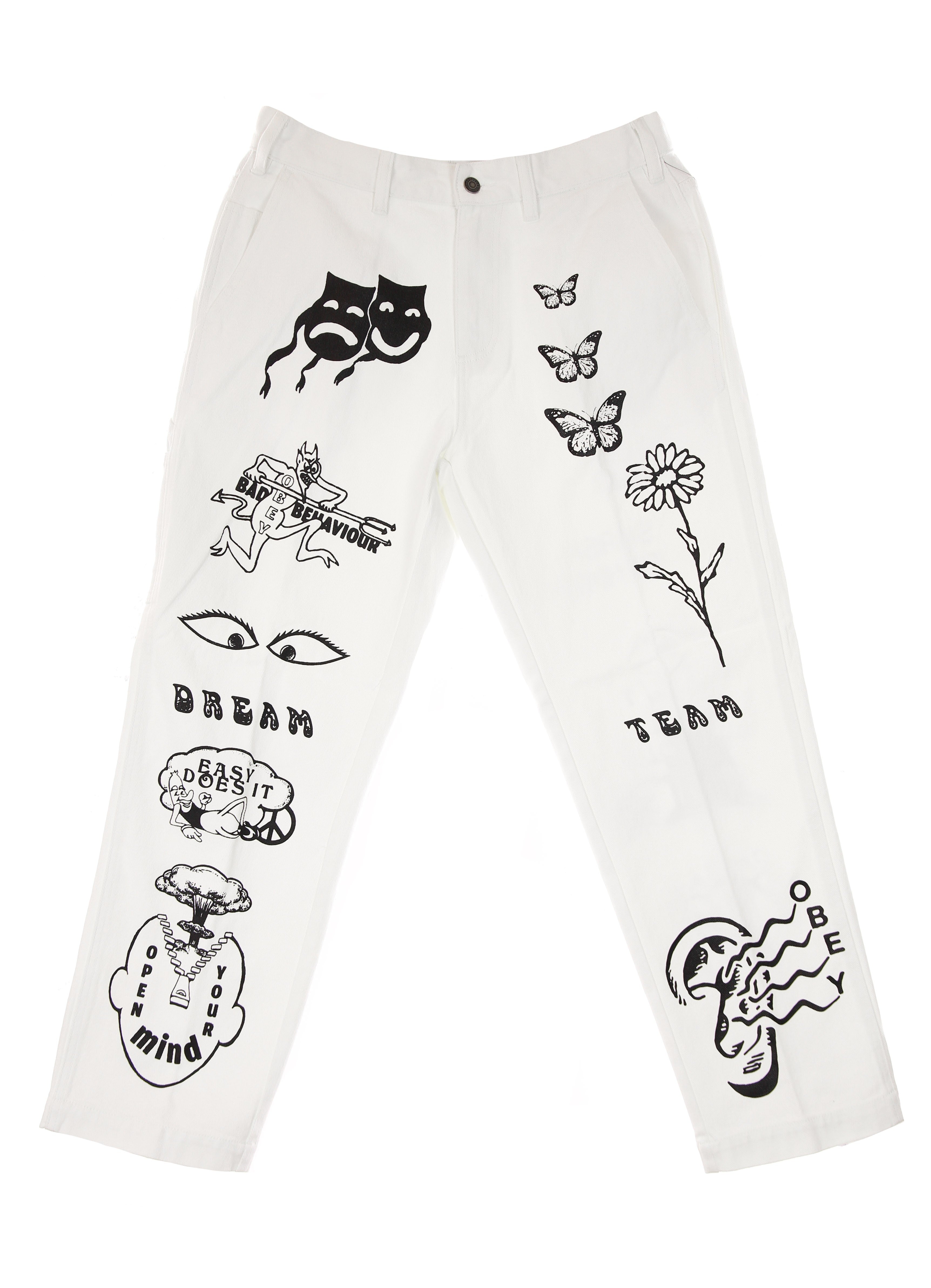 Jeans Uomo Hardwork Printed Carpenter White