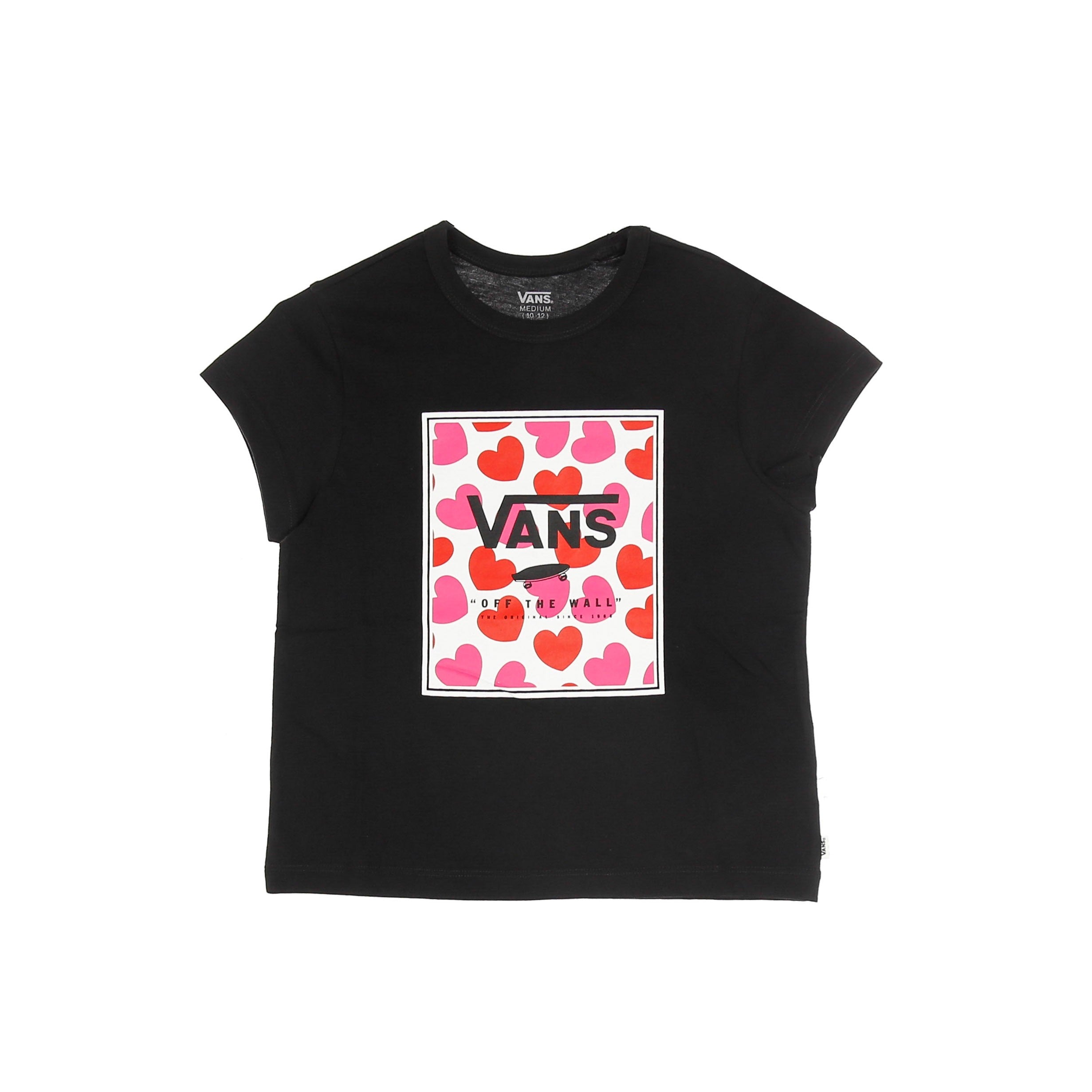 Girl's T-Shirt Gr Boxed Hearts Black