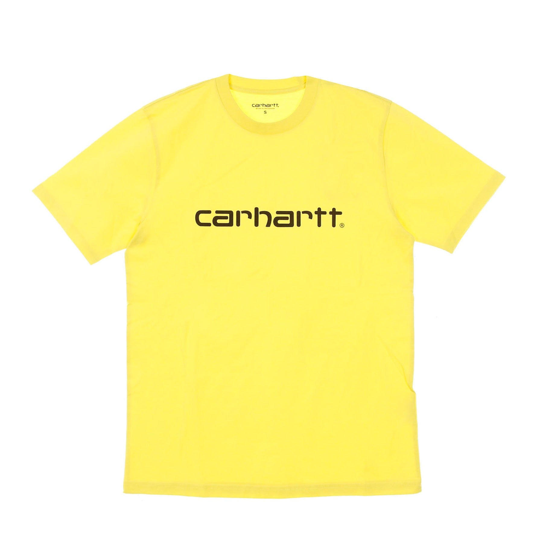 Carhartt Wip, Maglietta Uomo Script Tee, Limoncello/black