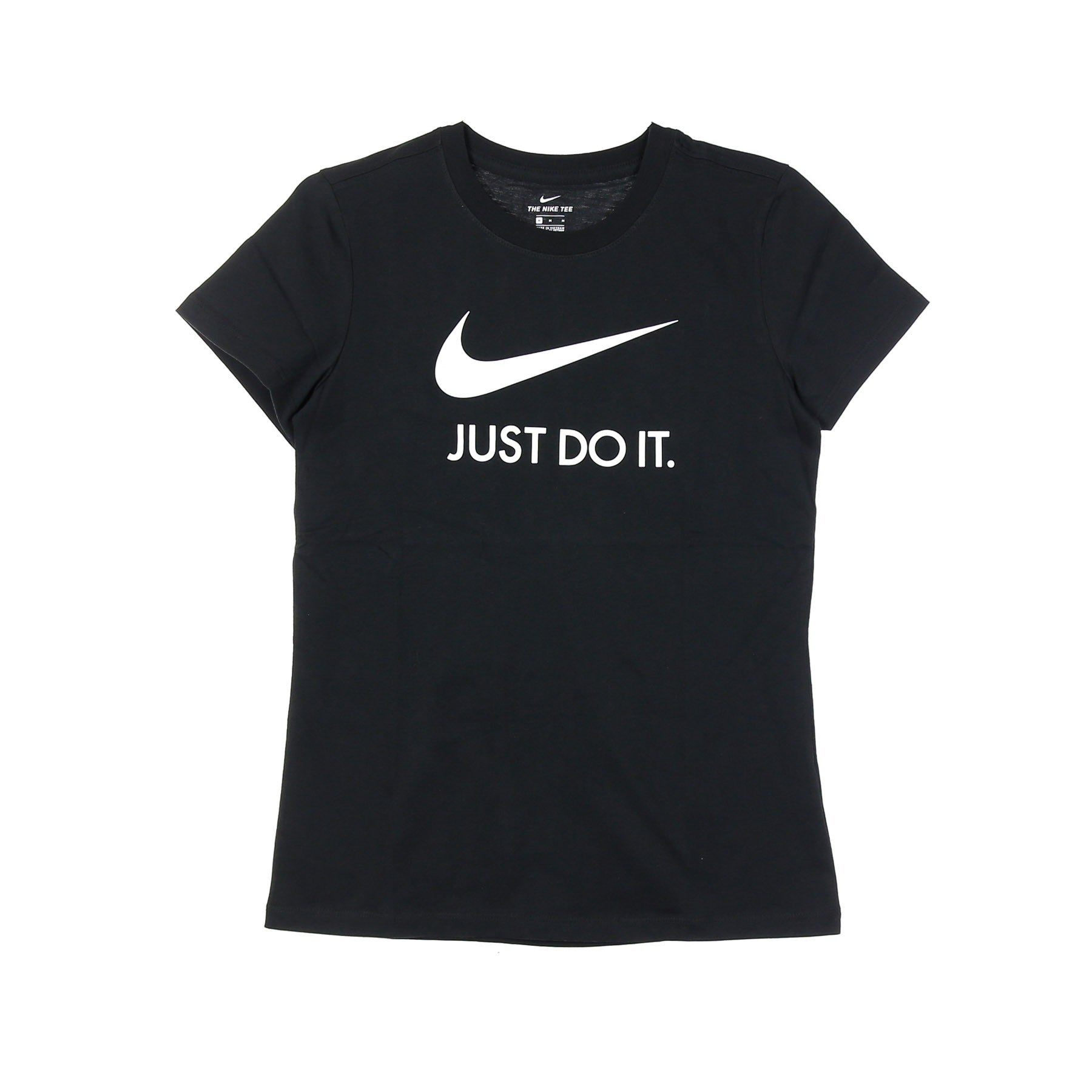 Damen T-Shirt W Sportswear Tee Just Do It Slim Schwarz/Weiß