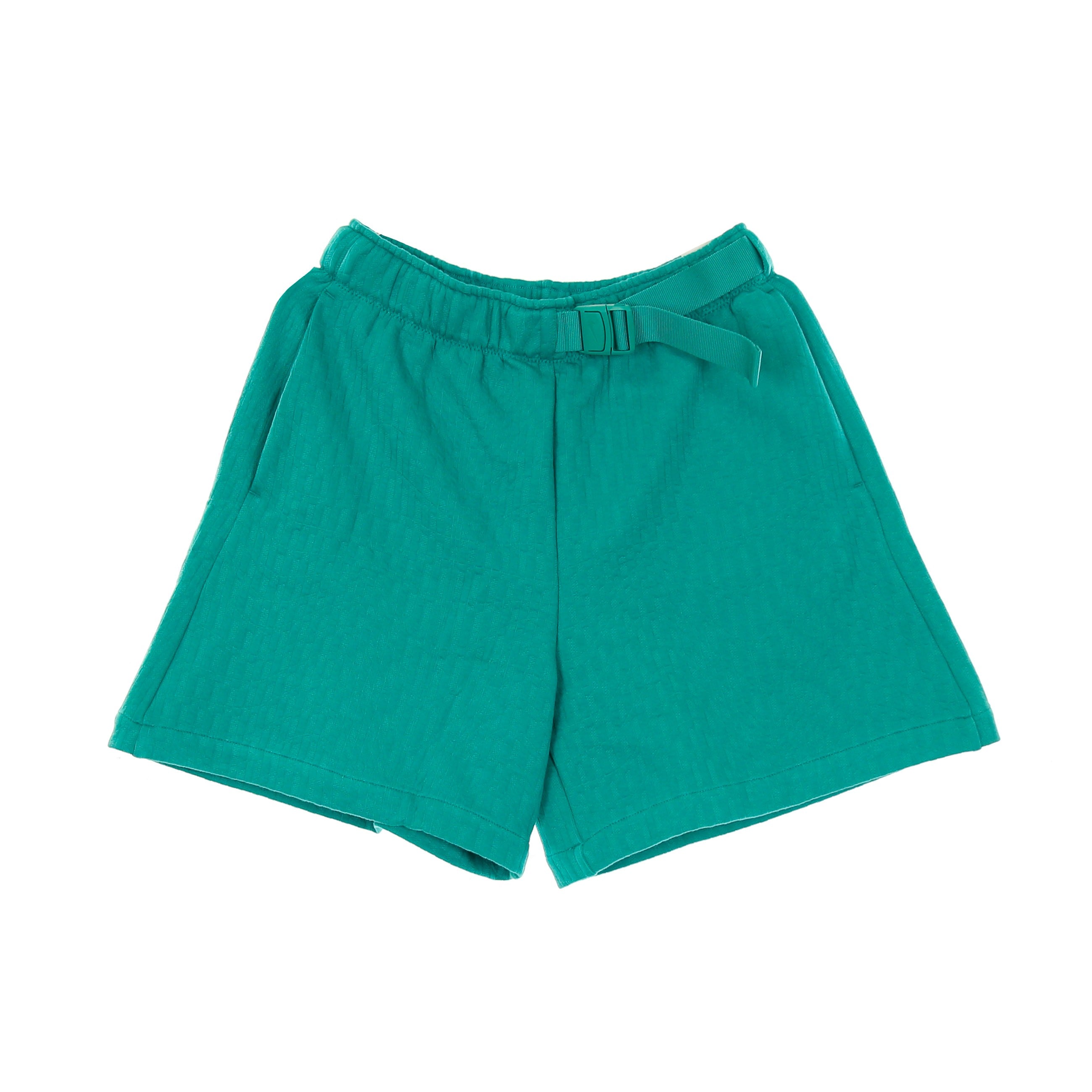 Nike, Pantalone Corto Donna W Sportswear Tech Pack Short All Over Jacquard High Rise, Neptune Green/black