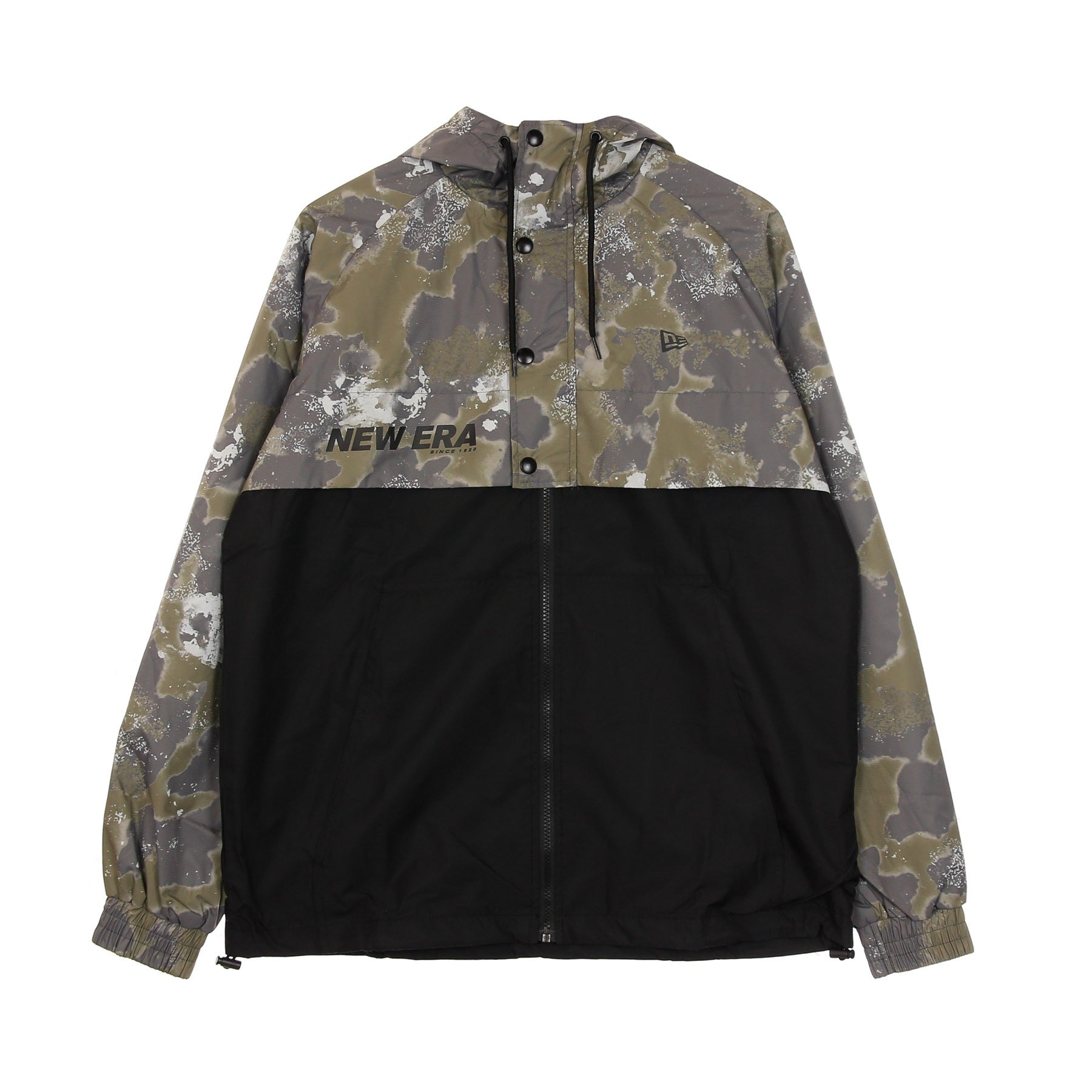 New Era, Giacca A Vento Uomo Ne Outdoor Utility Aop Windbreaker, Laser Print/black