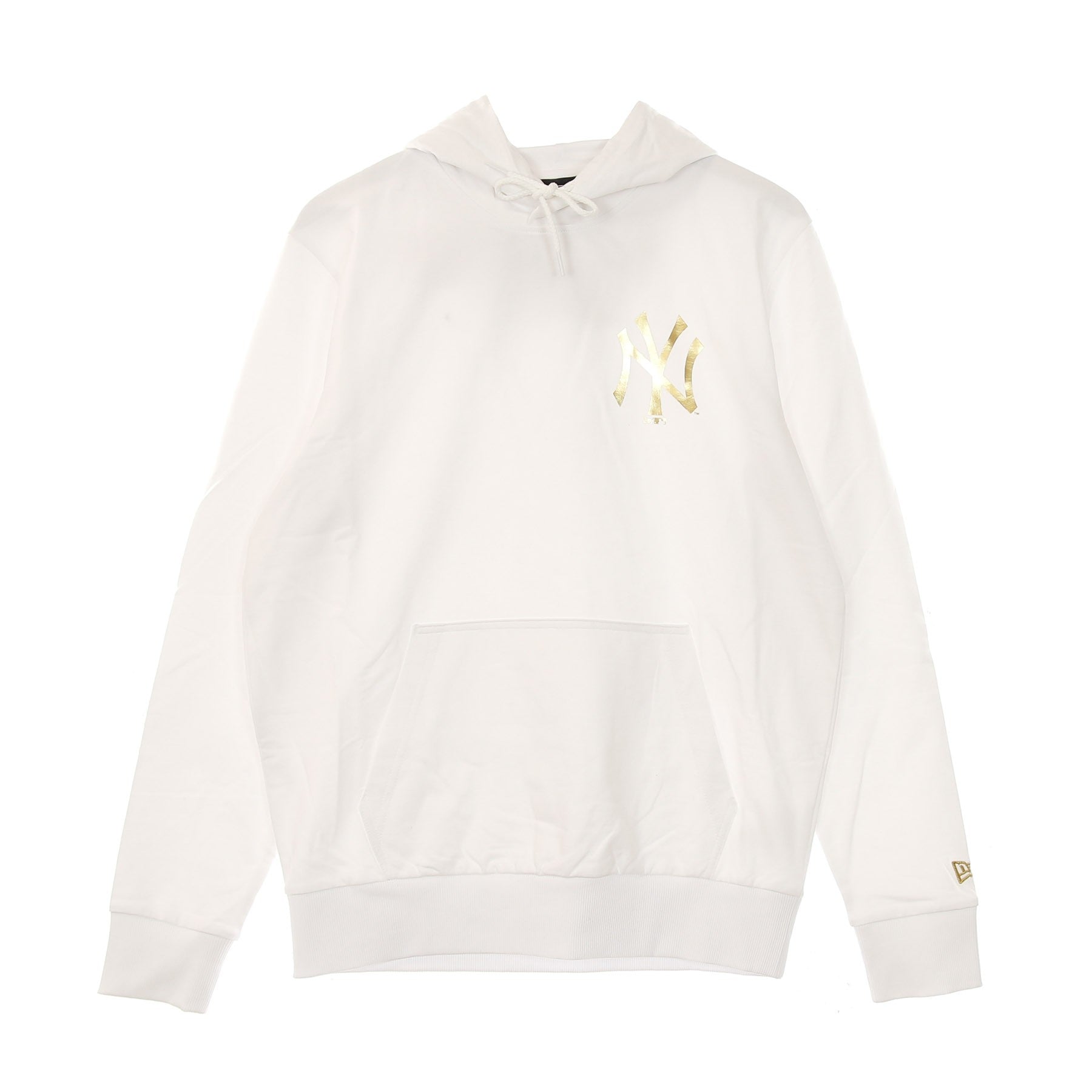 New Era, Felpa Leggera Cappuccio Uomo Mlb Metallic Hoodie Neyyan, White