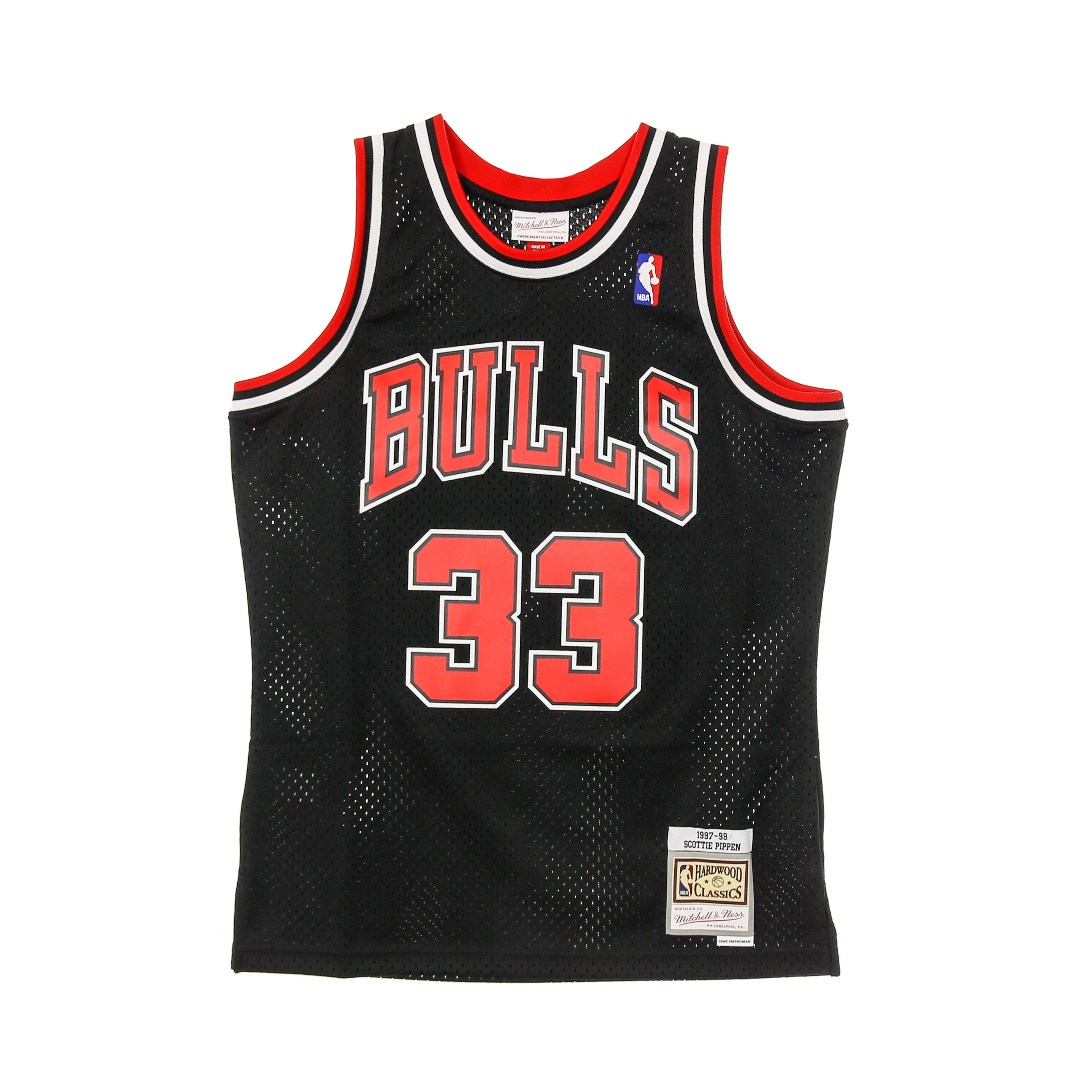 Herren-Basketball-Tanktop Nba Swingman-Trikot Nr. 33 Scottie Pippen 1997–98 Chibul Original-Teamfarben