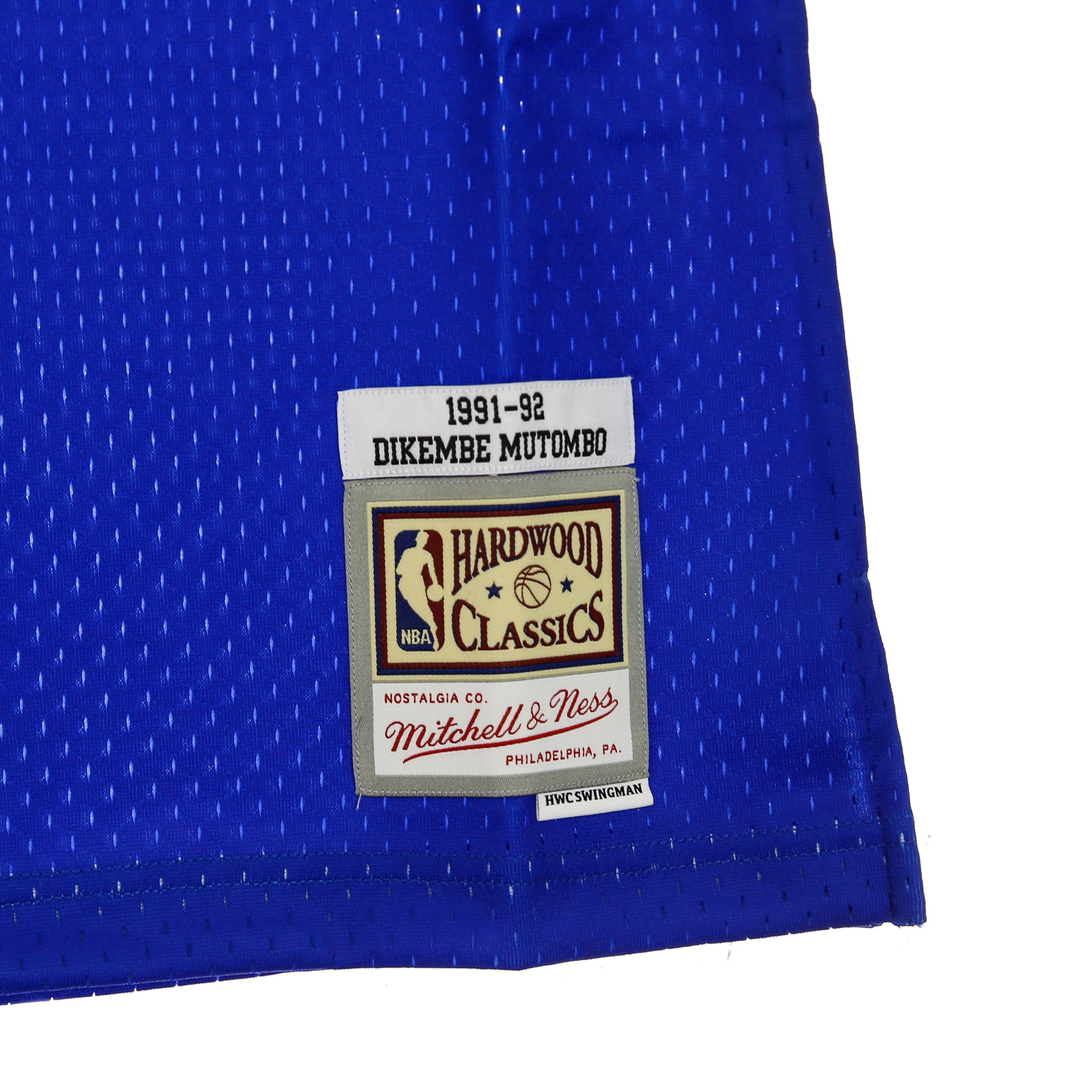 Canotta Basket Uomo Nba Swingman Jersey Hardwood Classics N.55 Dikembe Mutombo 1991-92 Dennug Road Original Team Colors