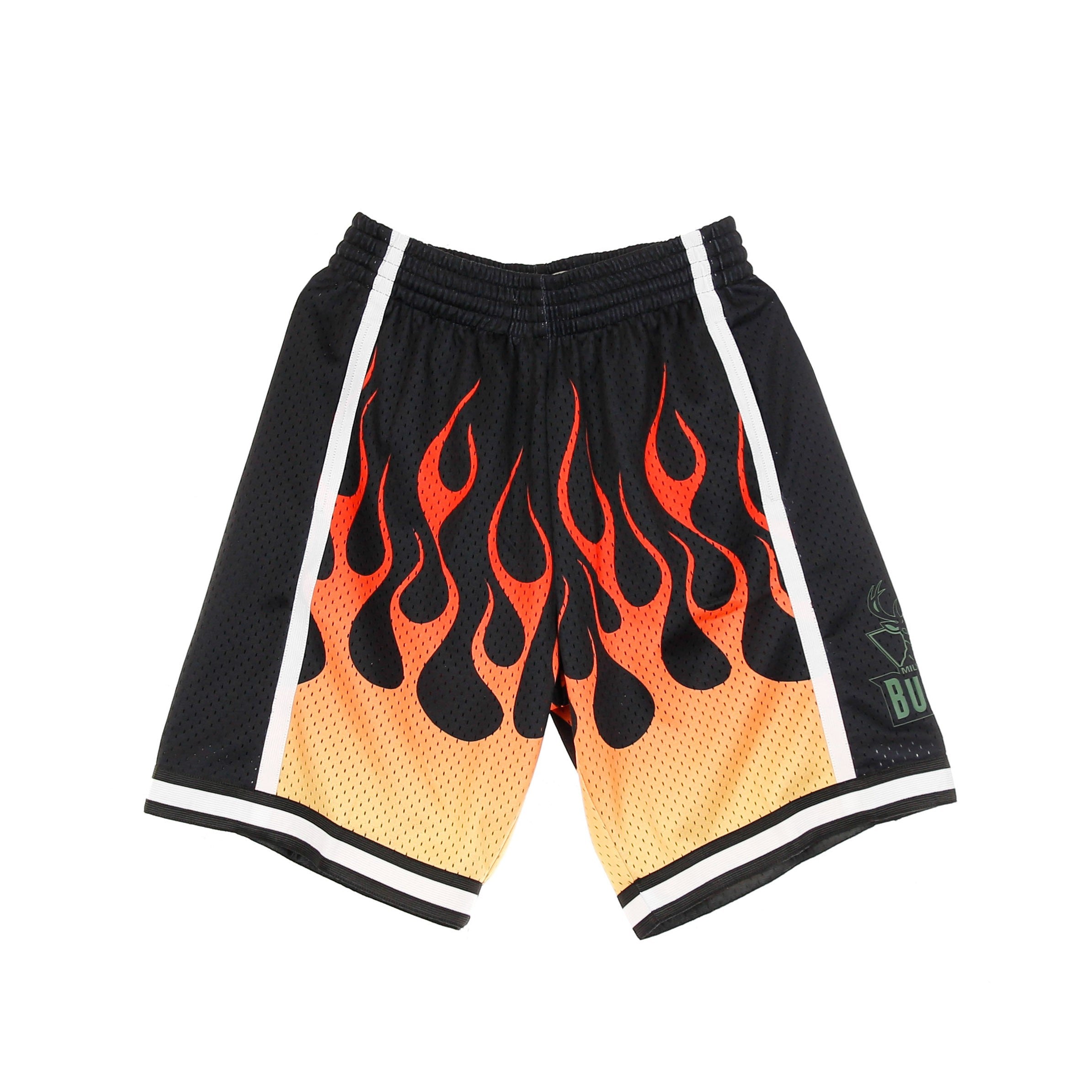 Herren-Basketballshorts Nba Swingman Short Flames Hardwood Classics Milbuc Schwarz/Schwarz/Mehrfarbig