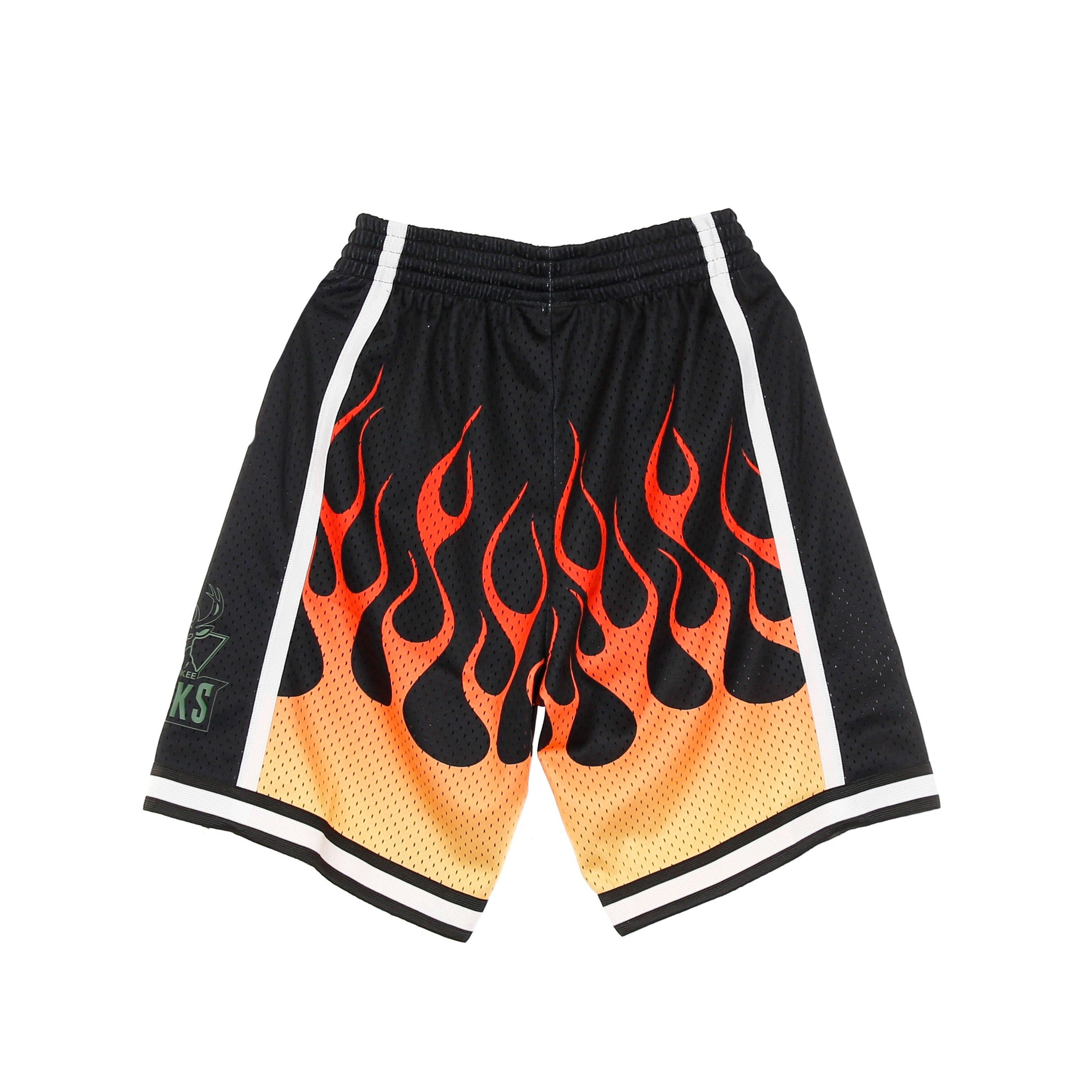 Herren-Basketballshorts Nba Swingman Short Flames Hardwood Classics Milbuc Schwarz/Schwarz/Mehrfarbig