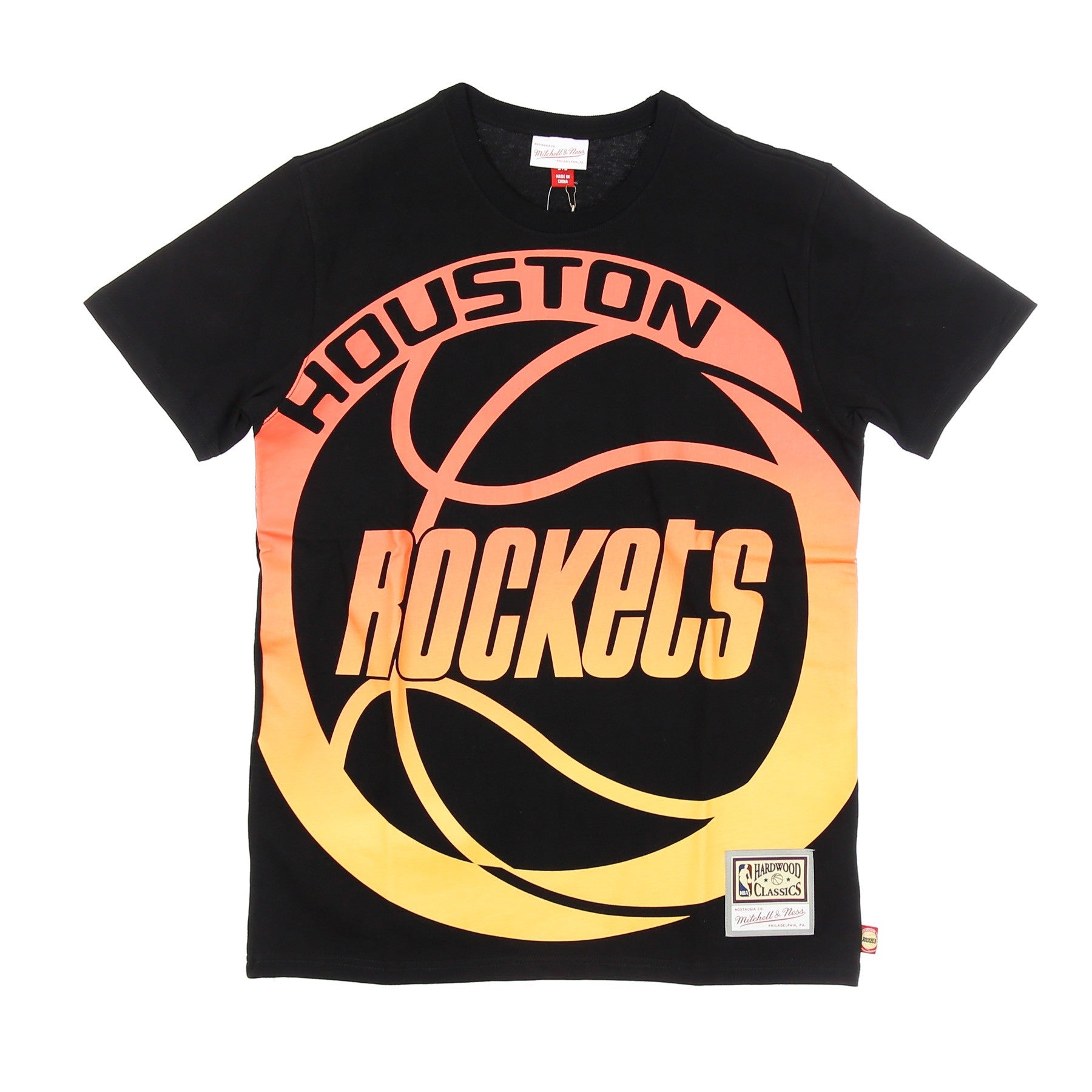 Mitchell & Ness, Maglietta Uomo Nba Flames Tee Hardwood Classics Hourock, Black