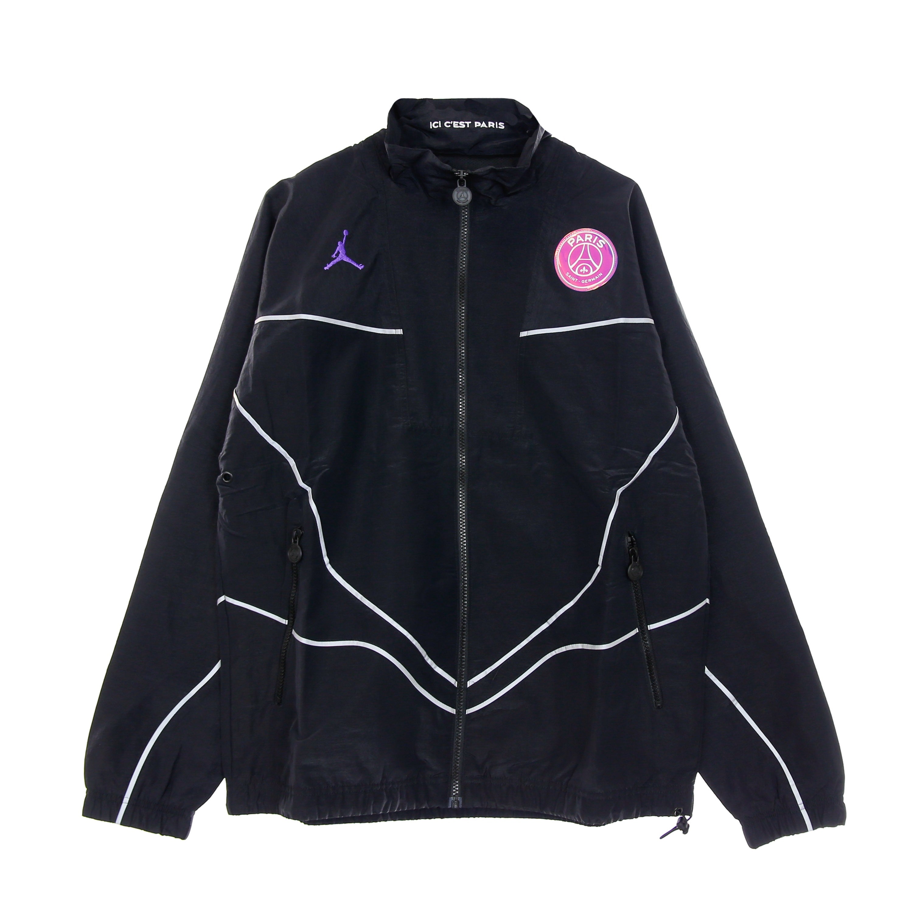 MJ Paris Saint-germain Anthem Jacket Herrenjacke Schwarz/Hyper Pink/Psychic Purple