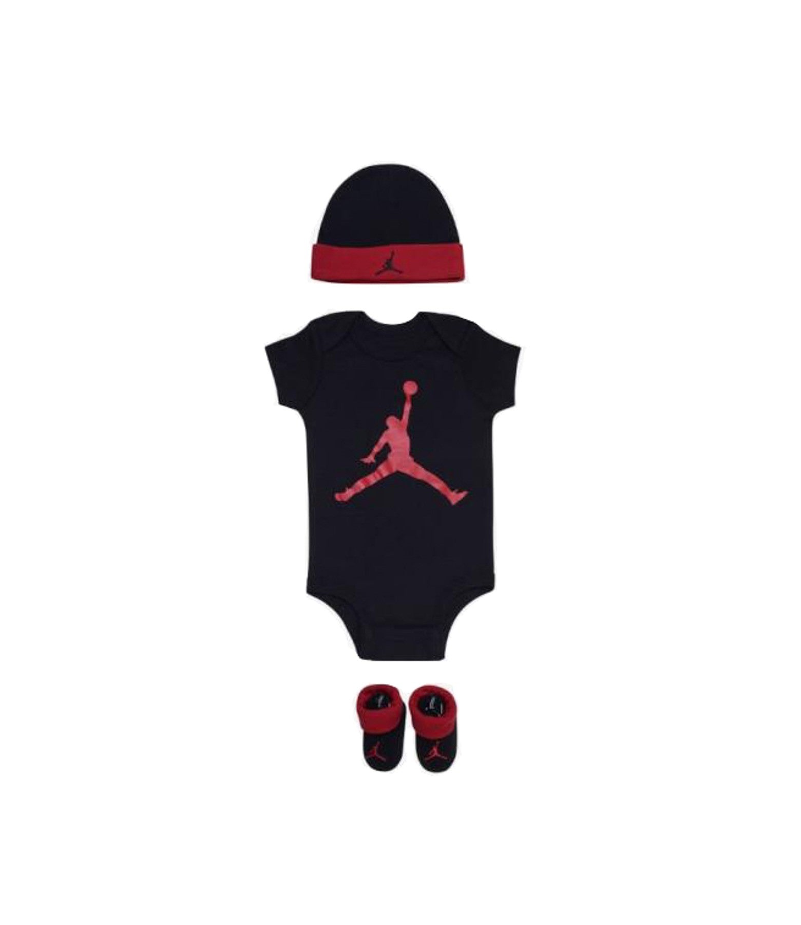 Ensemble de corps + chapeau + bébé Jumpman Crepper Set Black / Gym Red