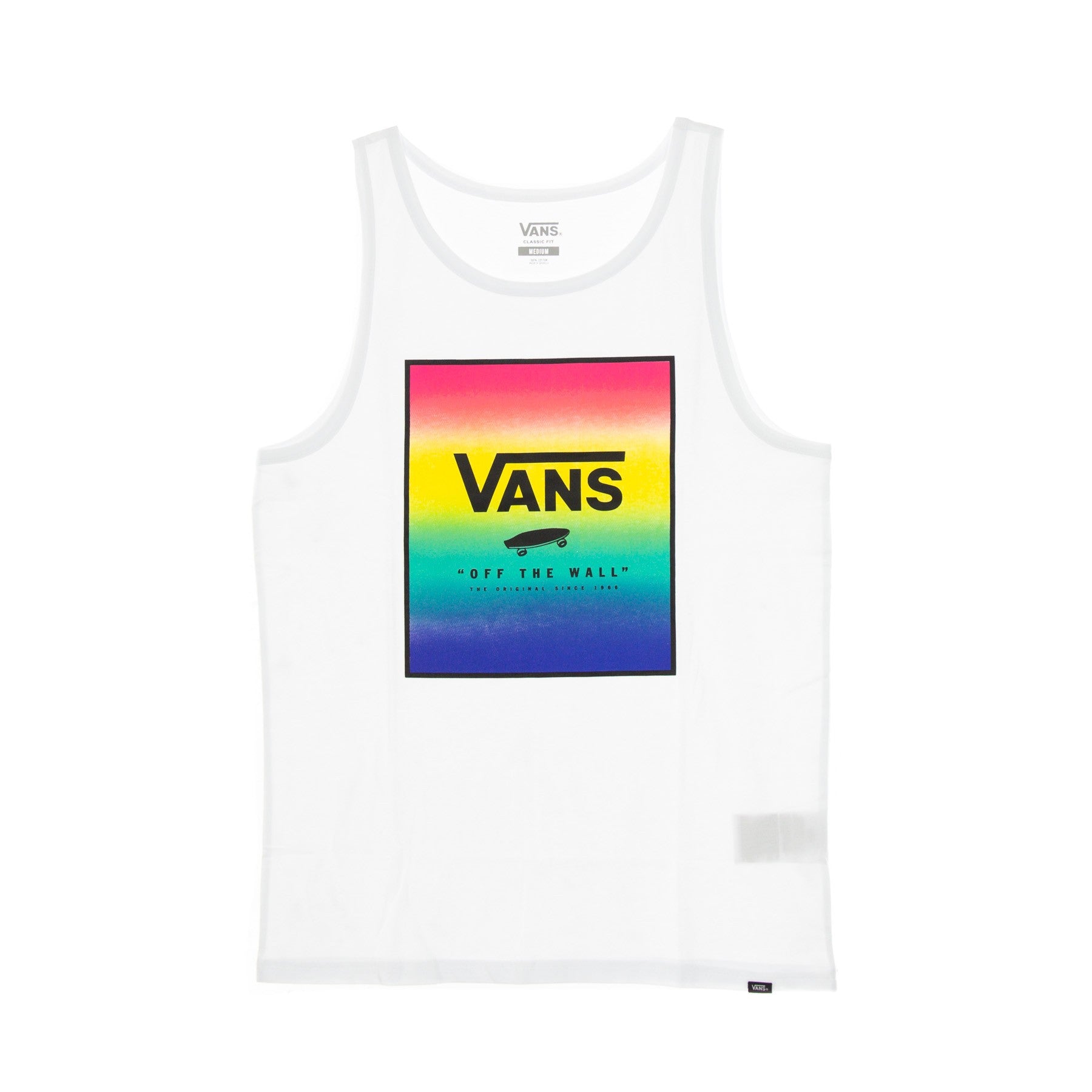 Herren-Box-Tanktop mit Print, Weiß/Spektrum-Tie-Dye