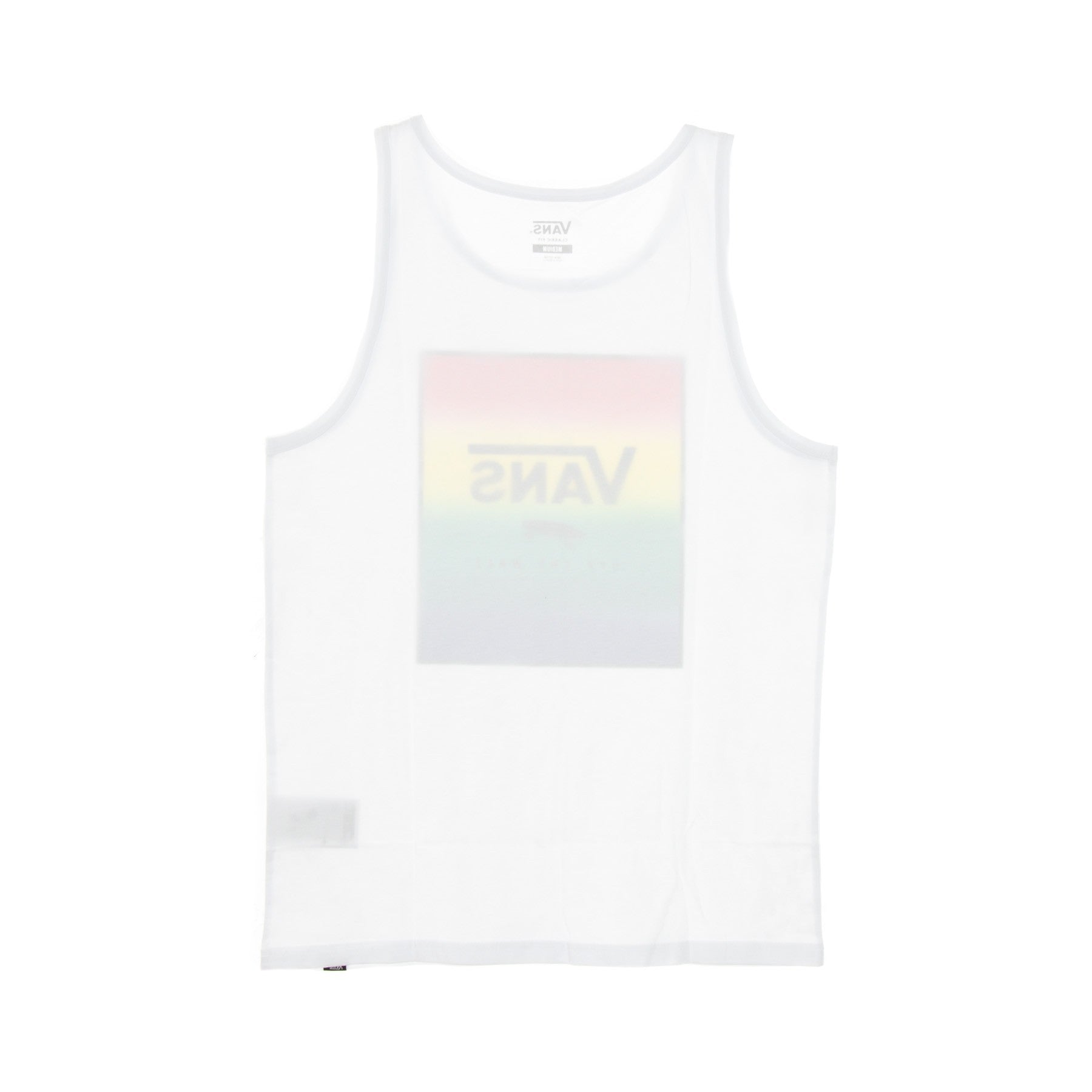 Herren-Box-Tanktop mit Print, Weiß/Spektrum-Tie-Dye