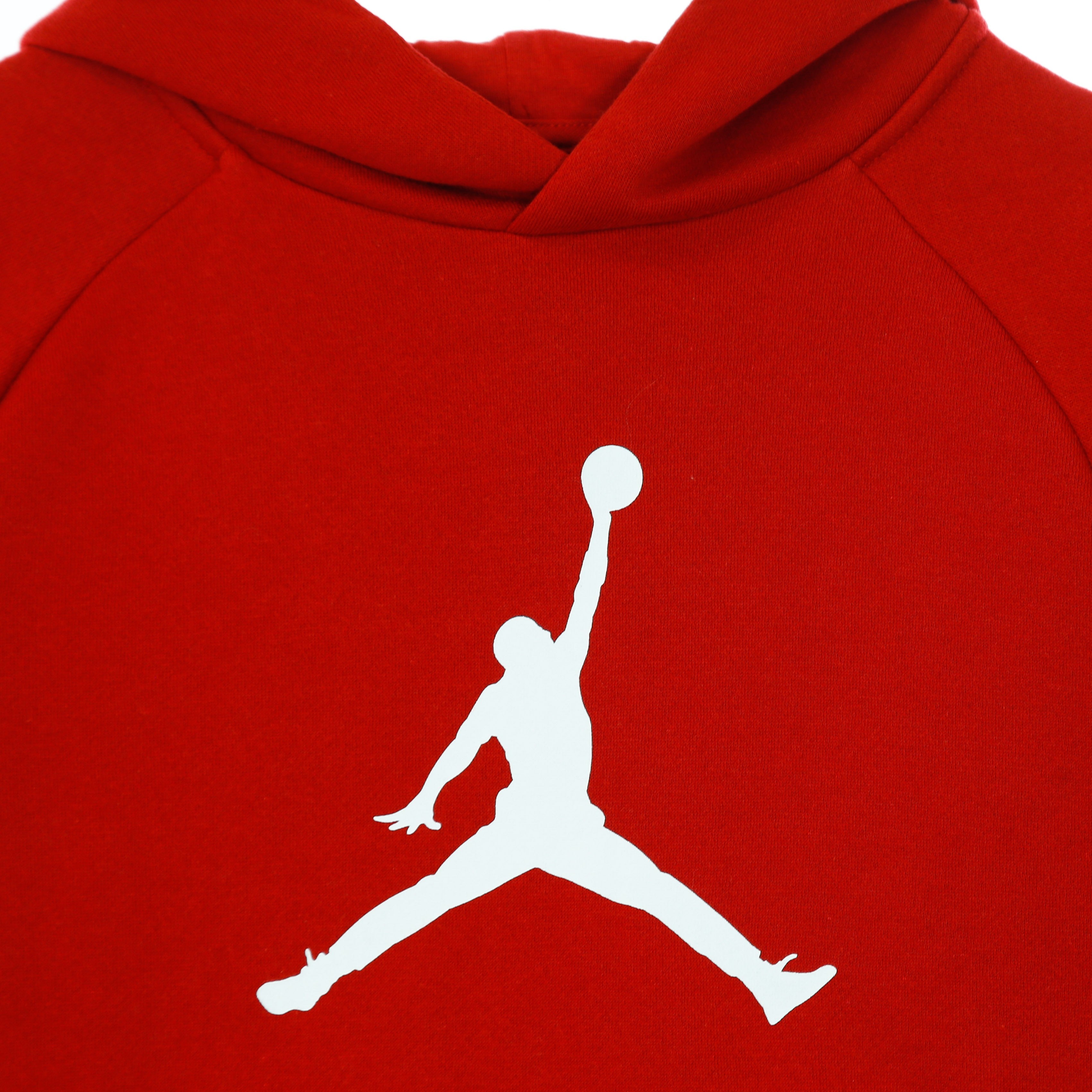 Felpa Cappuccio Ragazzo Jumpman Logo Pullover Gym Red