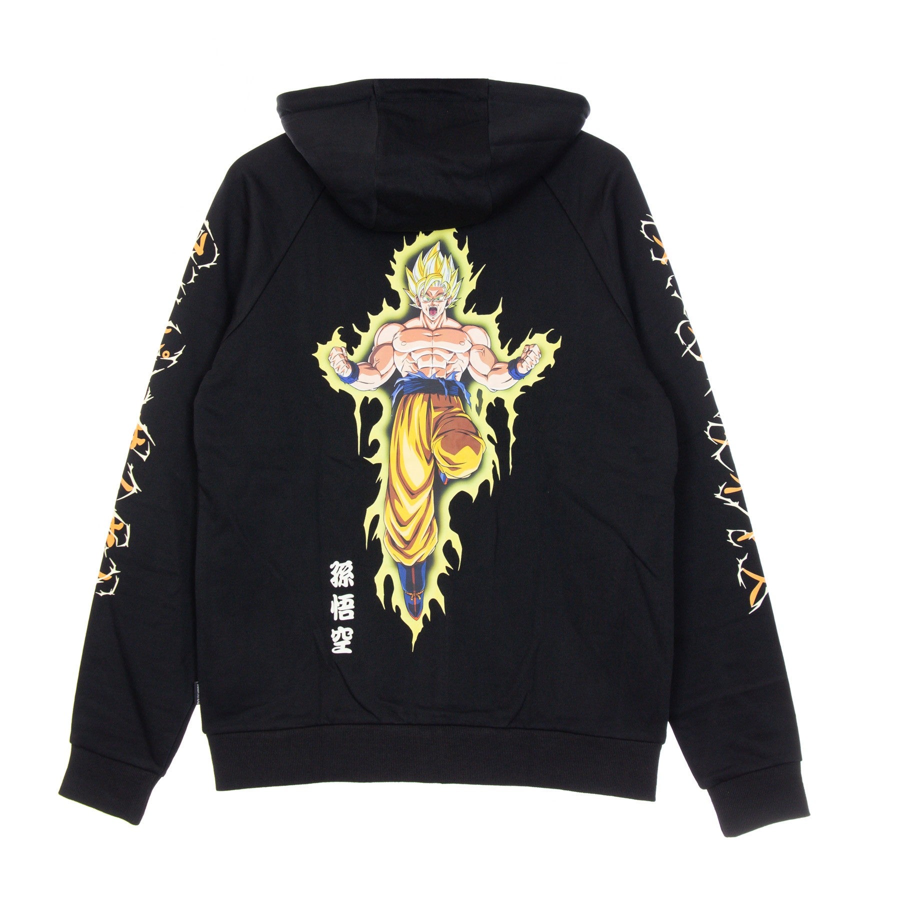 Men's Lightweight Hooded Zip Sweatshirt Goku Super Saiyan Zip Hoodie Black