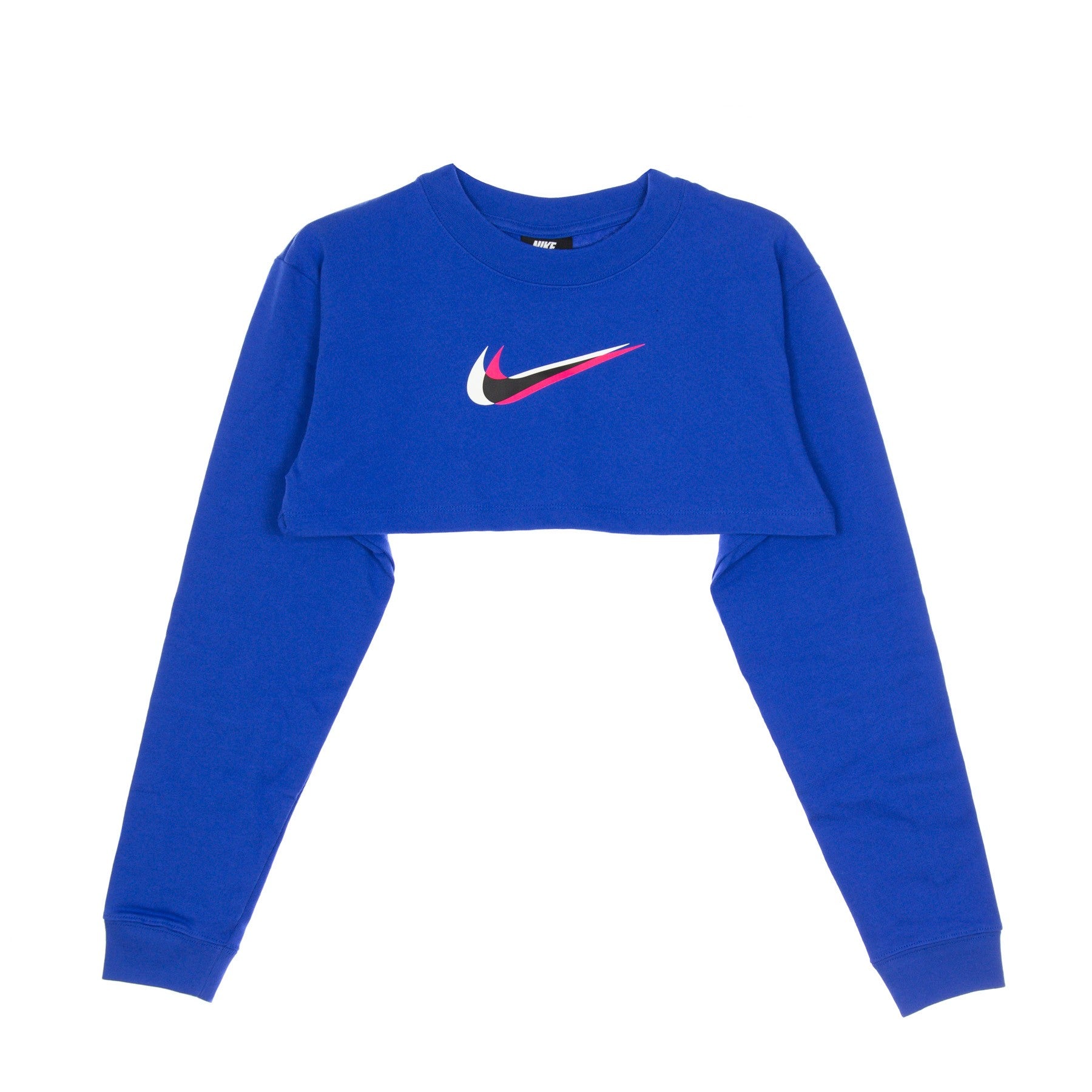 Nike, Maglietta Manica Lunga Corta Donna W Sportswear Top L/s Crop Print, Game Royal