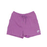 Nike, Pantalone Corto Tuta Felpato Donna W Sportswear Air Short Fleece High Rise, Violet Shock/white