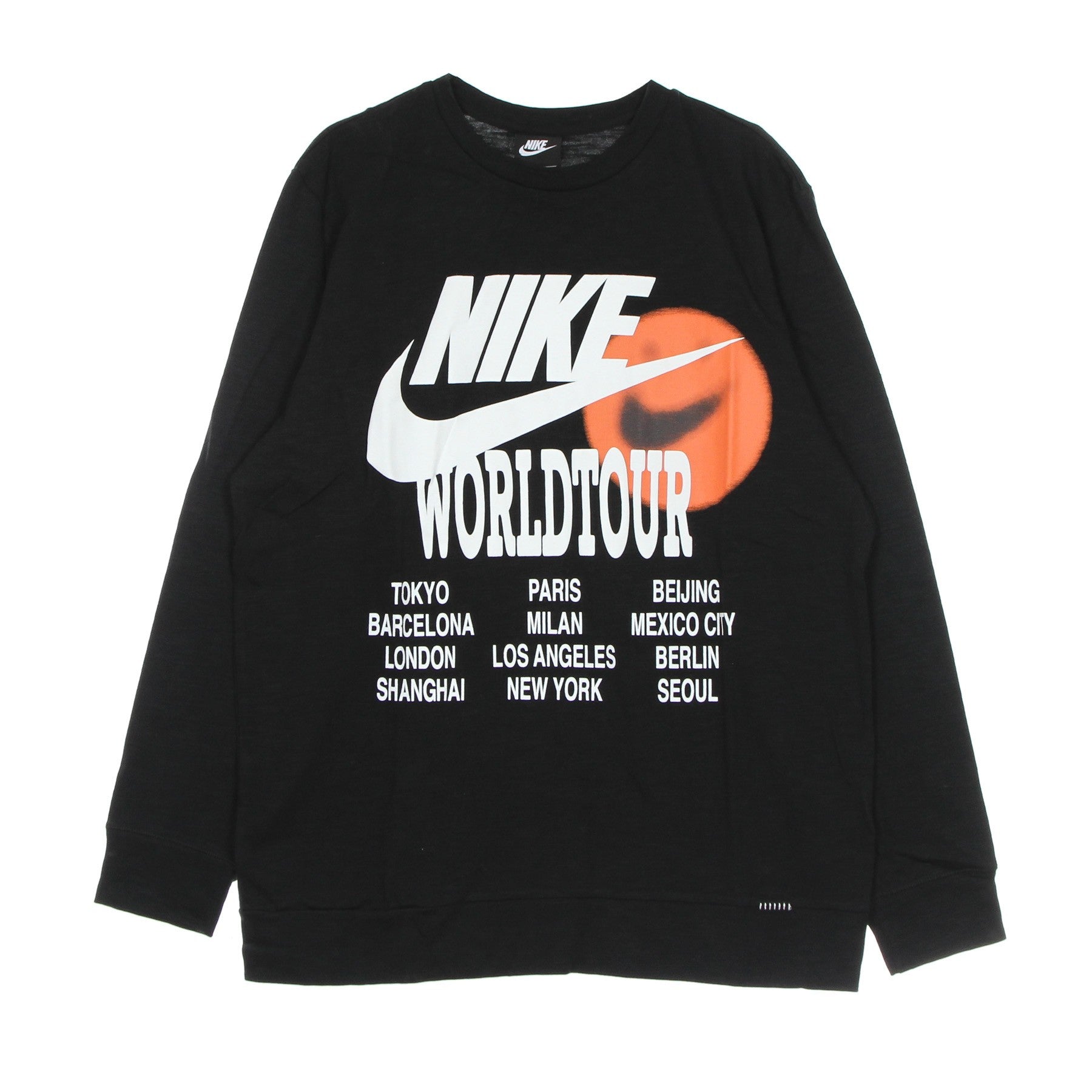 Nike, Maglietta Manica Lunga Uomo  Sportswear L/s Top World Tour, Black