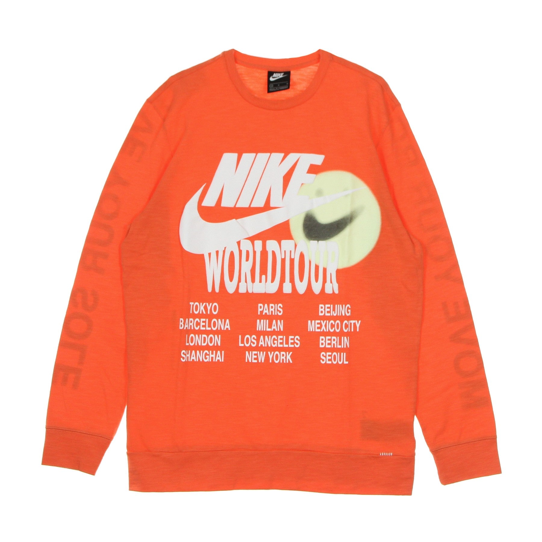 Nike, Maglietta Manica Lunga Uomo  Sportswear L/s Top World Tour, Turf Orange