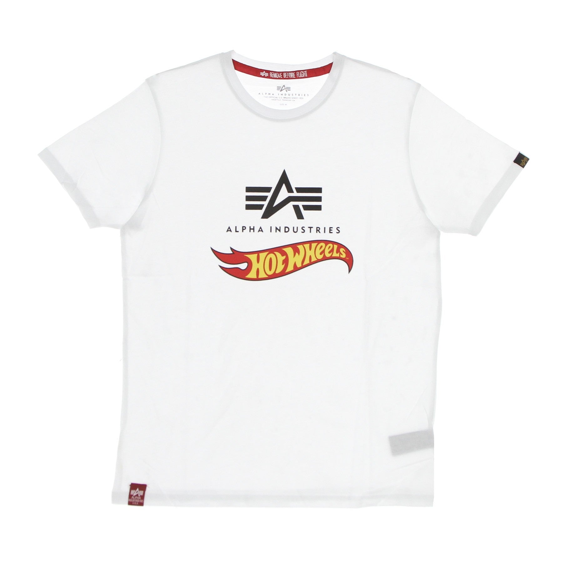 Alpha Industries, Maglietta Uomo Hot Wheels Flag Tee, White