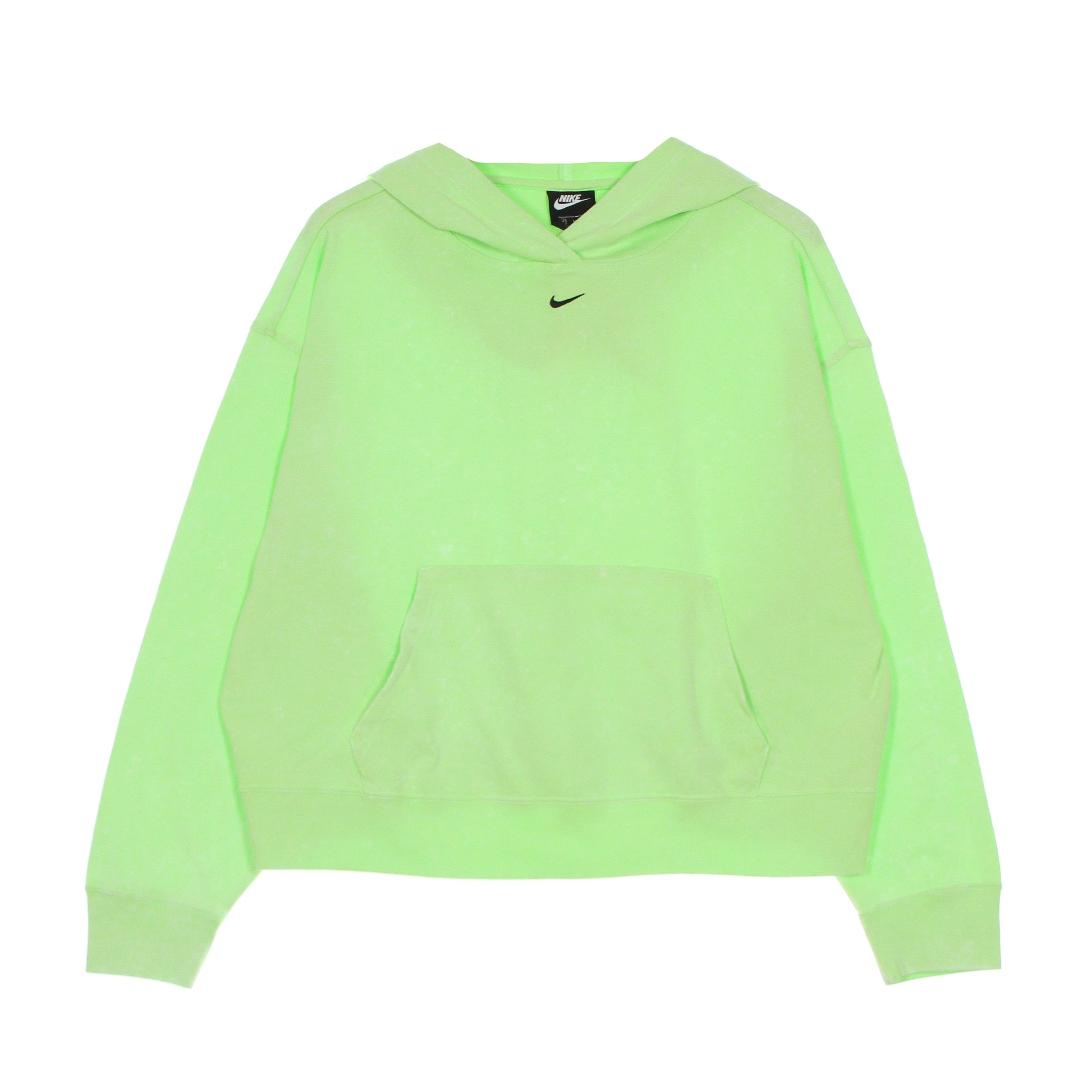 Felpa Leggera Cappuccio Donna W Sportswear Wash Hoodie Ghost Green/black