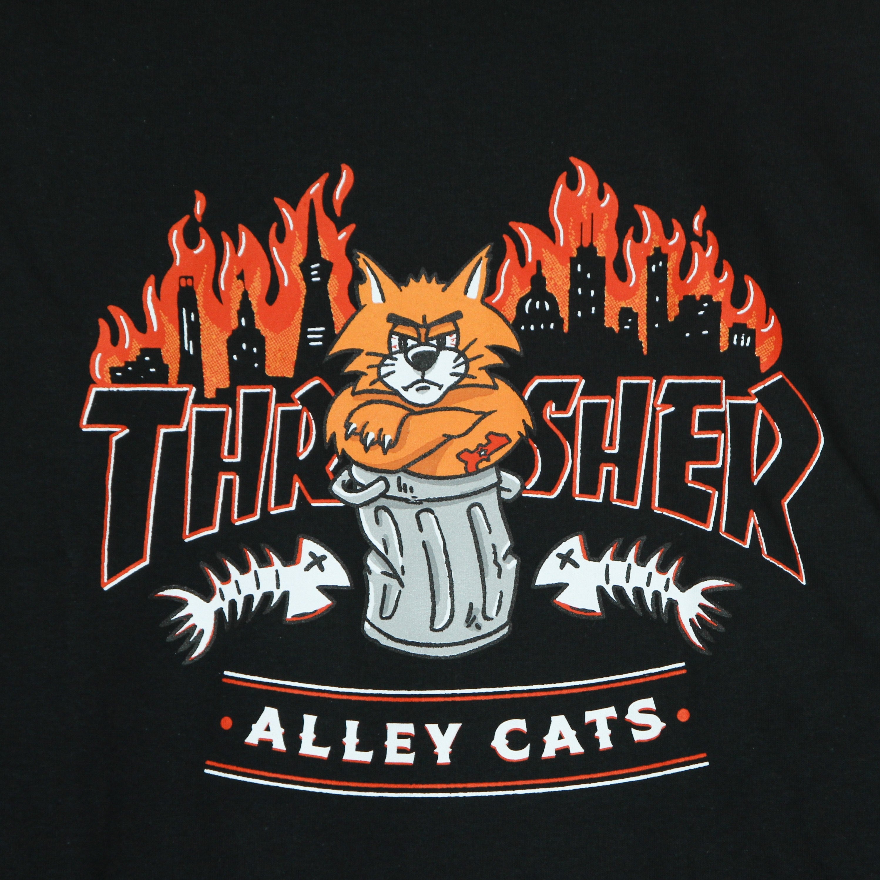 Thrasher, Maglietta Manica Lunga Uomo Alley Cats L/s Tee, 