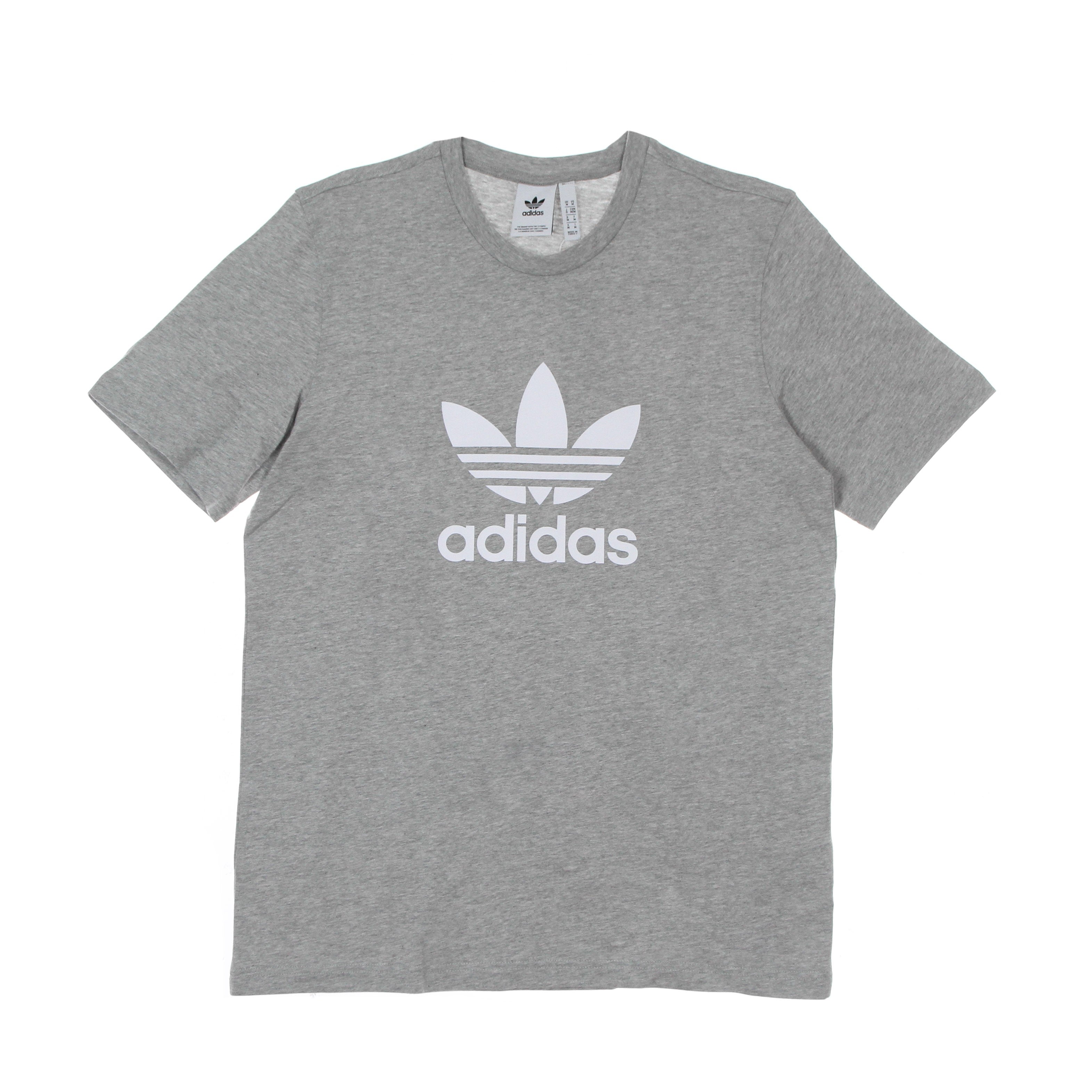 Adidas, Maglietta Uomo Trefoil T-shirt, Medium Grey Heather/white