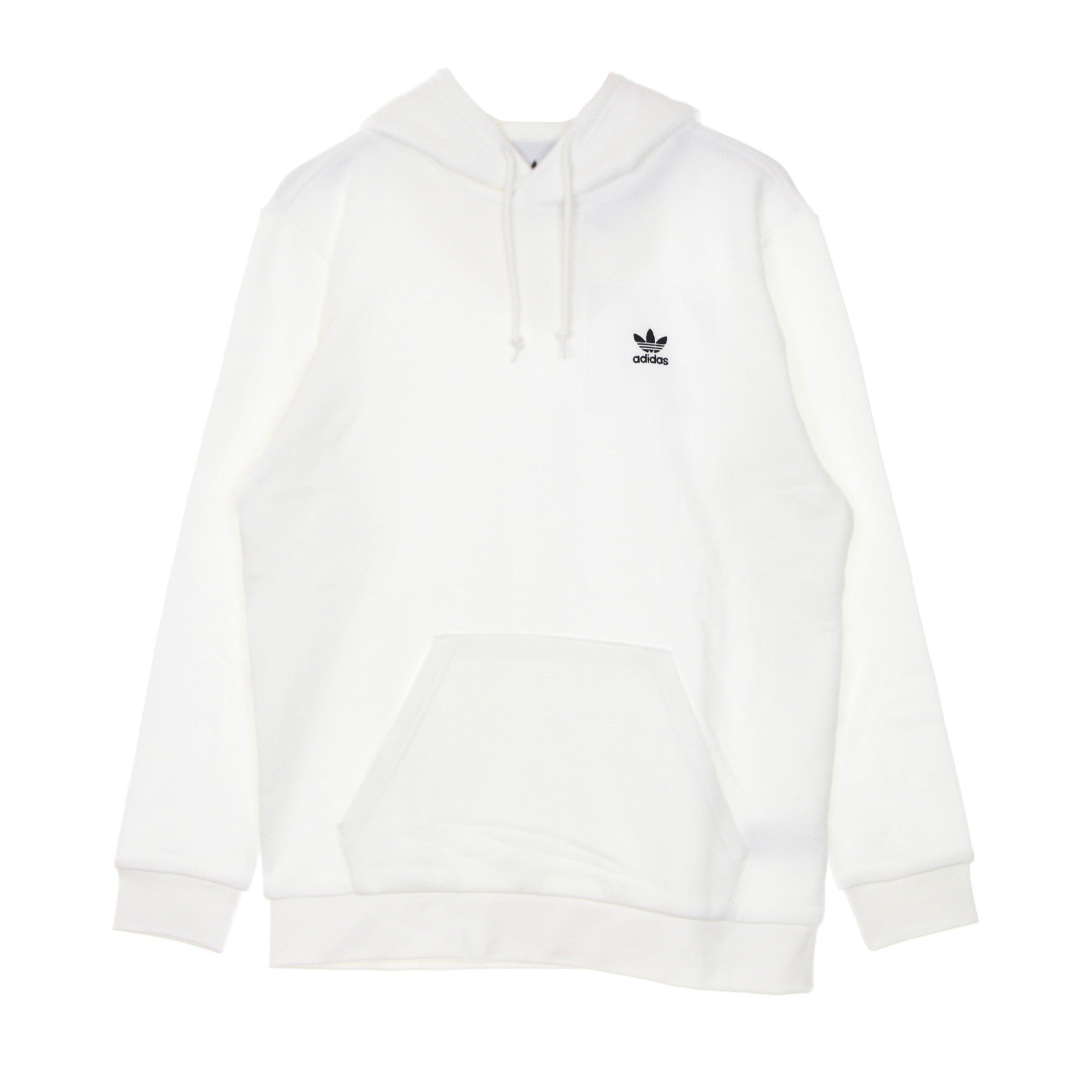 Adidas, Felpa Leggera Cappuccio Uomo Loungewear Trefoil Essential Hoodie, White/black