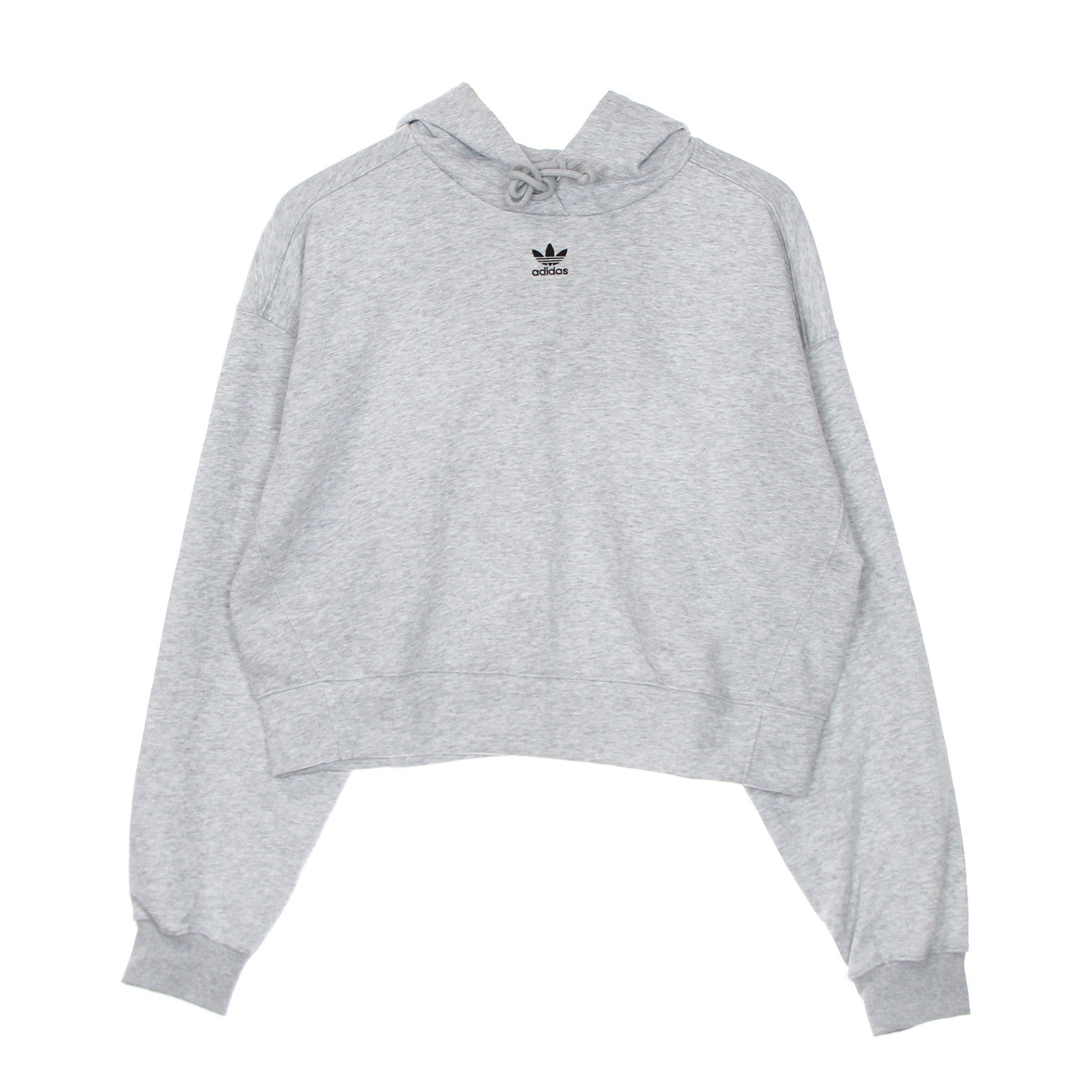 Adidas, Felpa Leggera Cappuccio Corta Donna Loungewear Essential Hoodie, Light Grey Heather