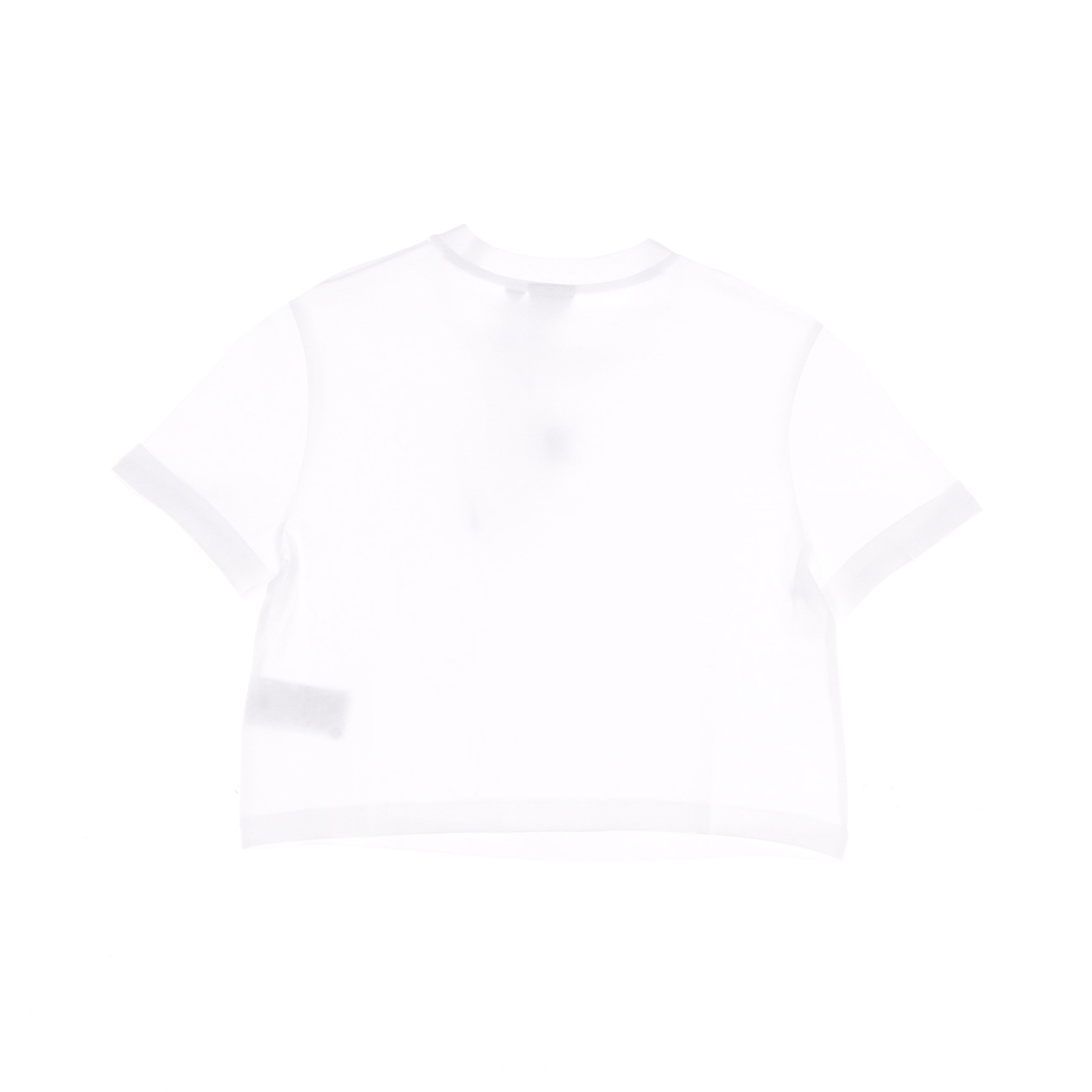 Women's Classics Roll Up Sleeve Crop Top White Cropped T-Shirt