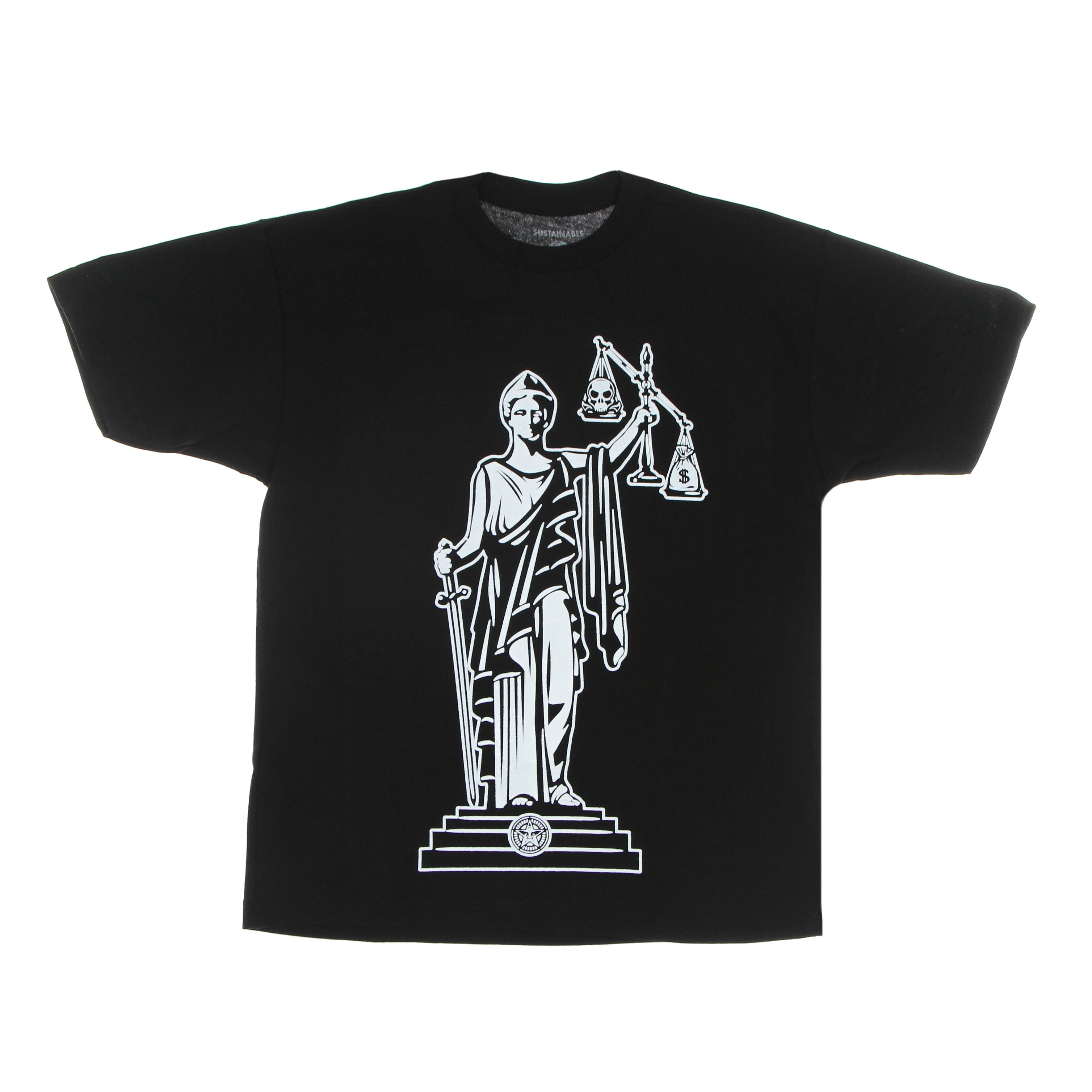 Maglietta Uomo Justice Is No Longer Blind Sustainable Tee Black