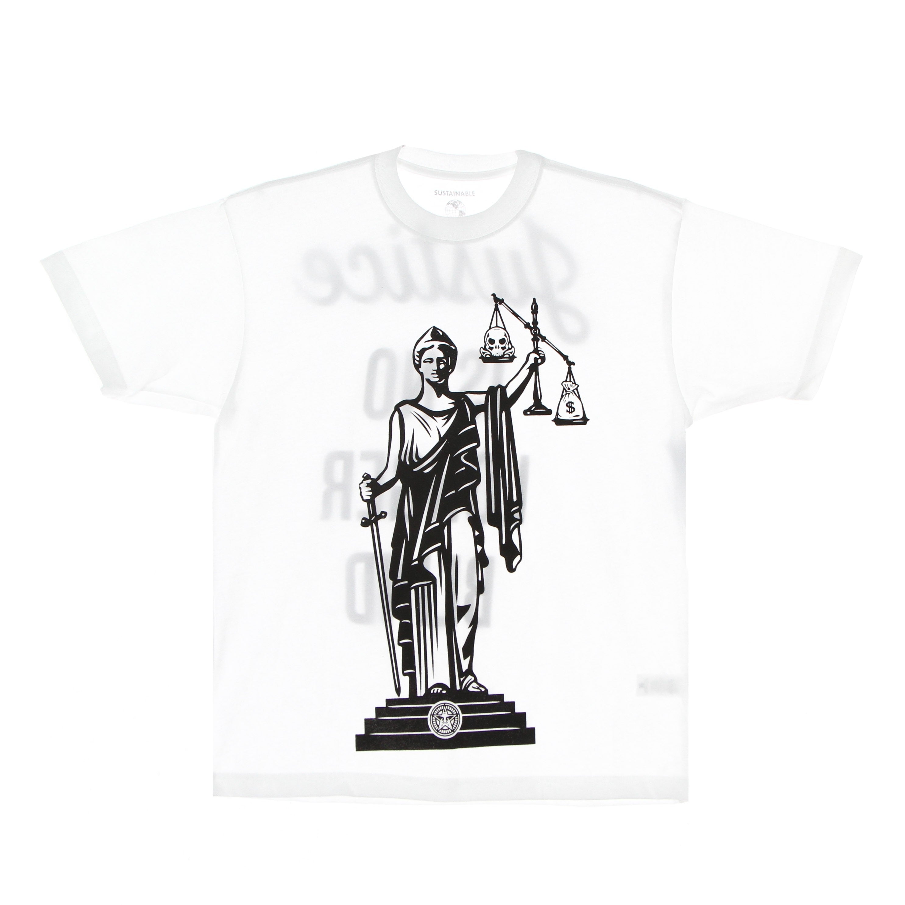 Men's T-Shirt Justice Is No Longer Blind Sustainable Tee White