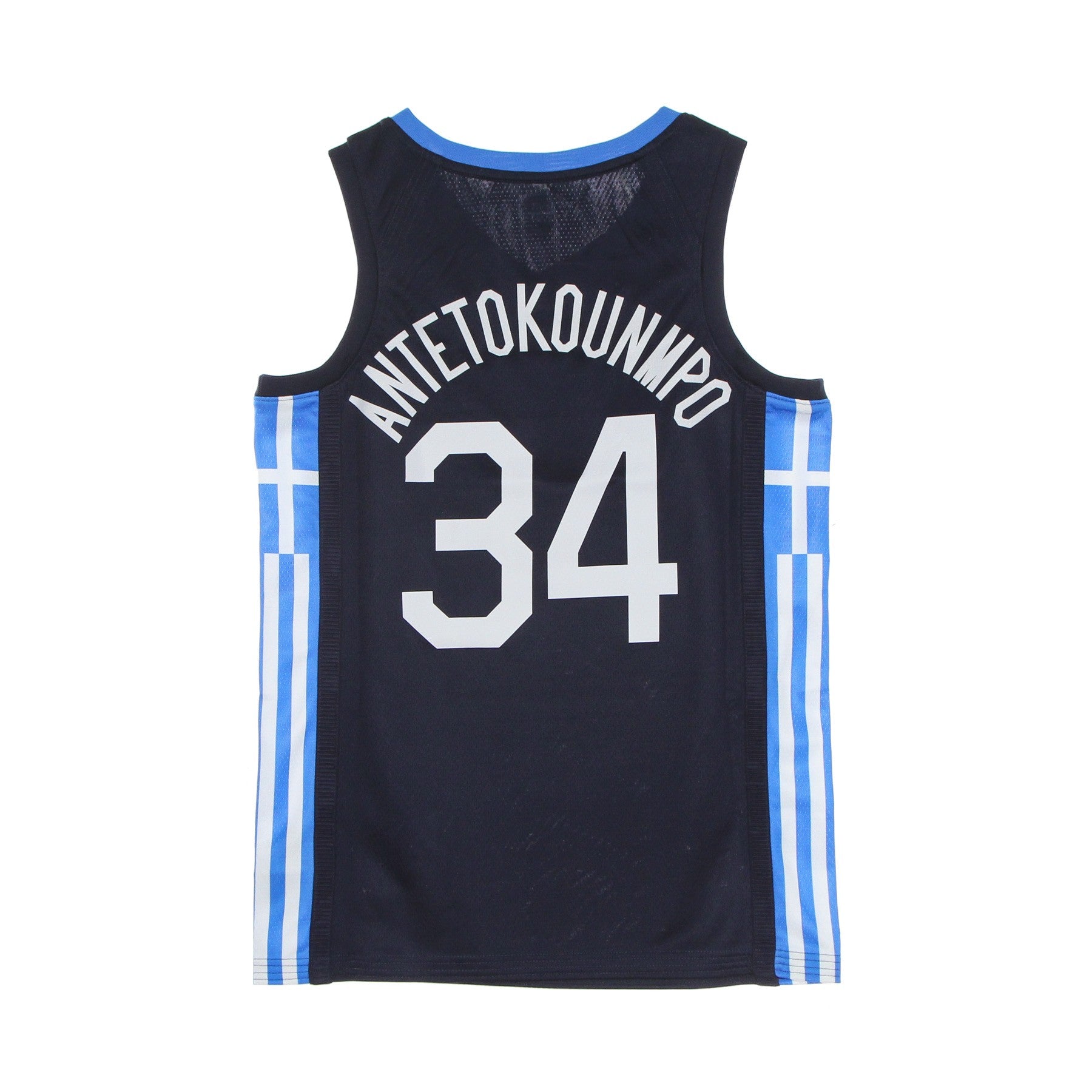 Olimpiadas de camiseta de tanques de canasta Nike Jersey Limited No. 34 Giannis Antetokounmpo Grecia Road College Navy