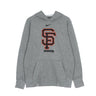 Nike Mlb, Felpa Cappuccio Uomo Mlb Logo Therma Performance Pullover Hoodie Safgia, Dark Grey Heather