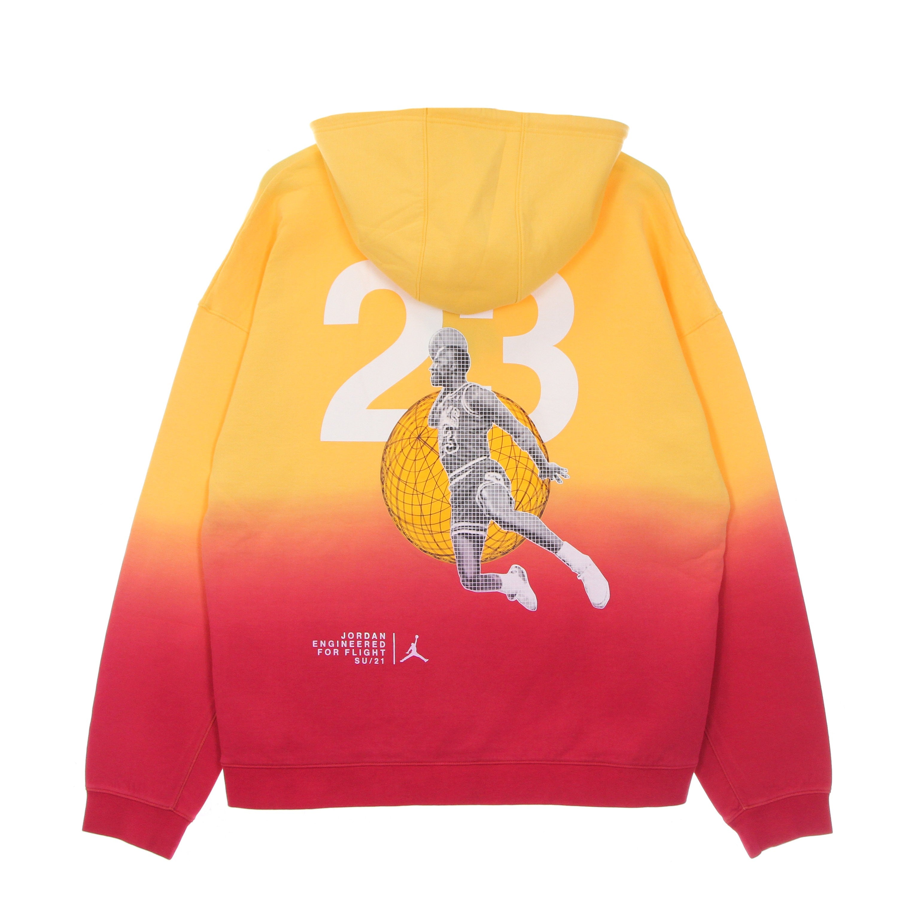 Men's Lightweight Hoodie Jordan 23 Engineered Fleece Top Citron Pulse/hyper Pink/laser Orange