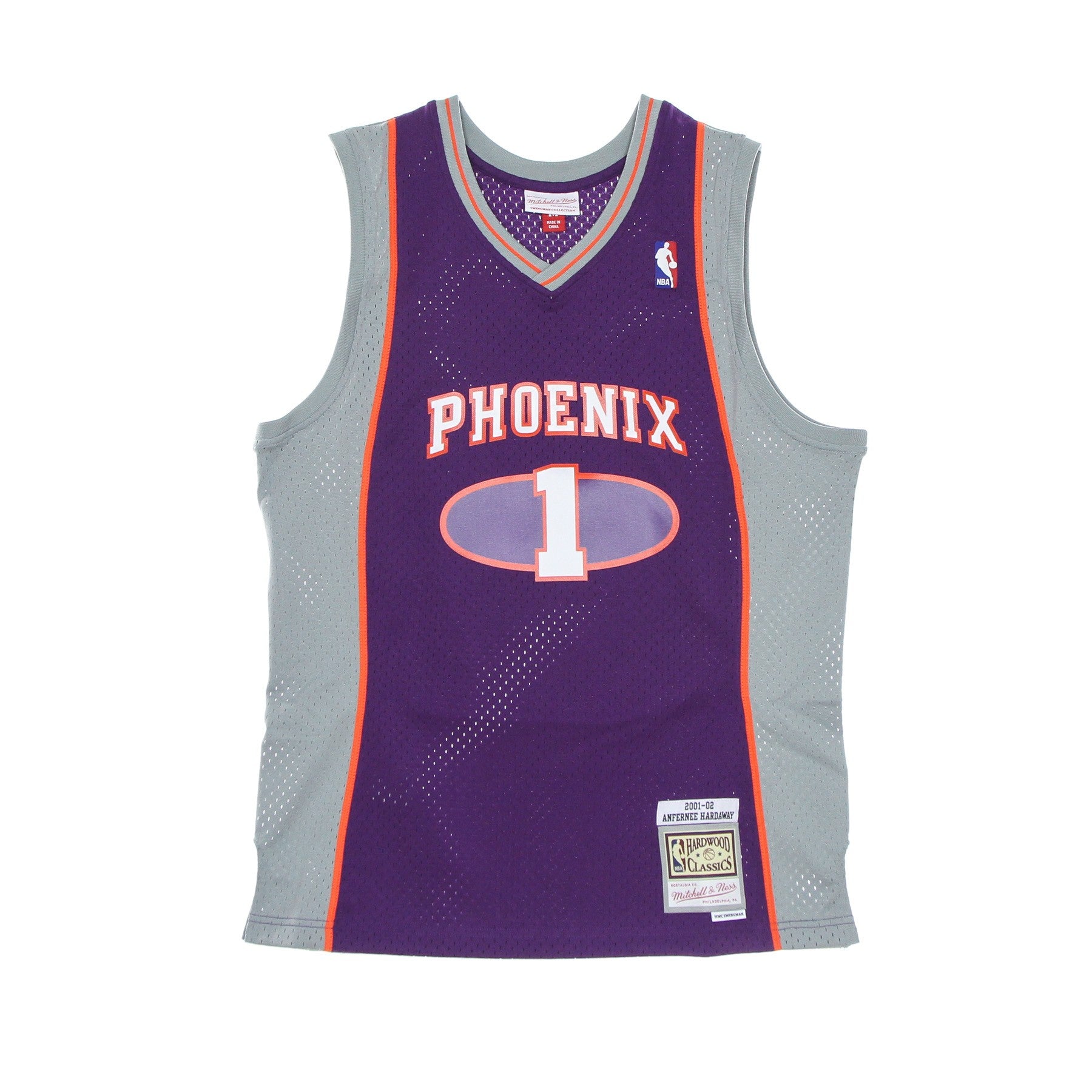 Mitchell & Ness, Canotta Basket Uomo Nba Swingman Jersey Hardwood Classics No 1 Penny Hardaway 2001-02 Phosun, Purple/original Team Colors