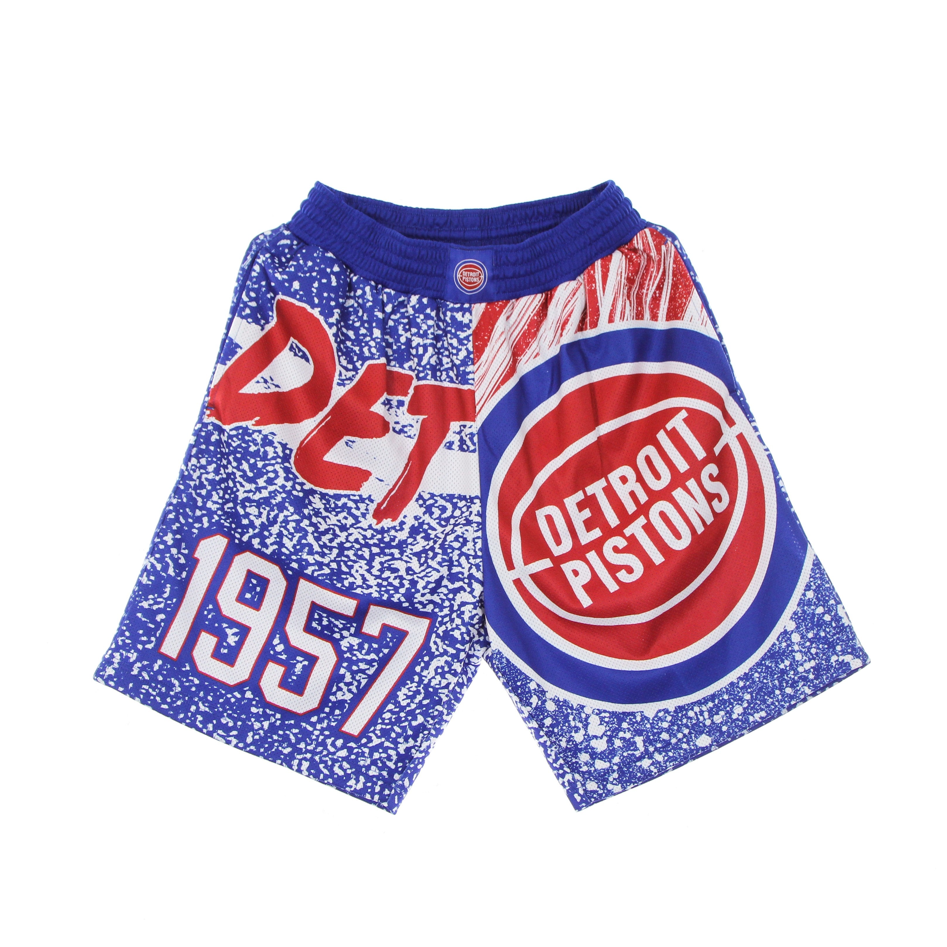 Mitchell & Ness, Pantaloncino Tipo Basket Uomo Nba Jumbotron Sublimated Mesh Shorts Hardwood Classics Detpis, Royal/original Team Colors